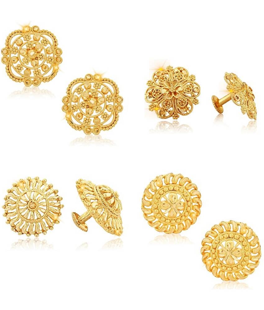 Vighnaharta Sizzling Chunky Alloy Gold Plated Stud Earring Combo set For Women and Girls ( Pack of- 4 Pair Earrings)-VFJ1124-1086-1146-1125ERG - Earrings | Buy online on ZillyBuy