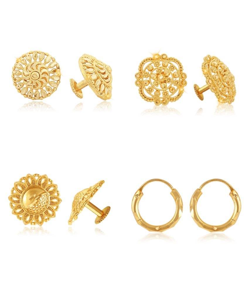     			Vighnaharta Sizzling Fancy Alloy Gold Plated Stud Earring Combo set For Women and Girls ( Pack of- 4 Pair Earrings)-VFJ1121-1124-1316-1308ERG