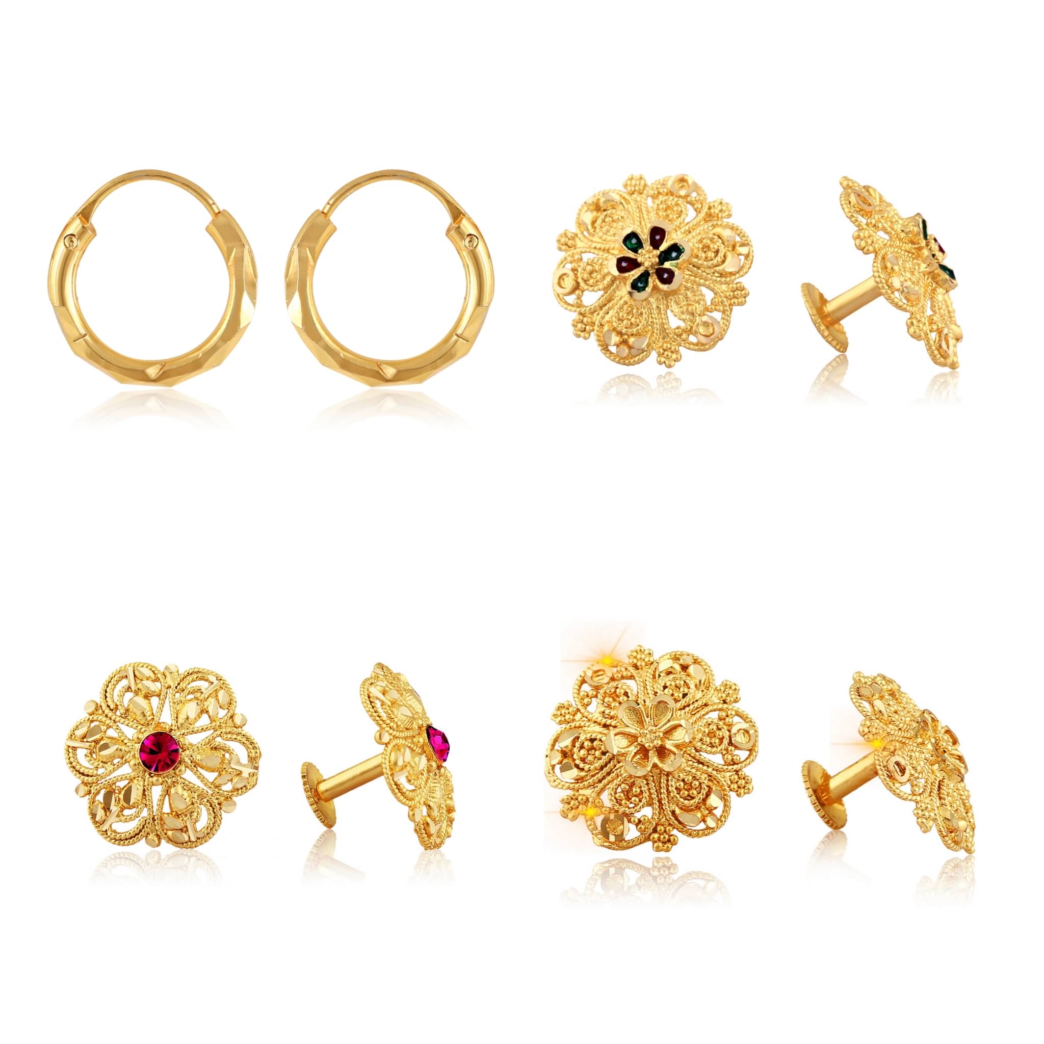 Vighnaharta Sizzling Graceful Alloy Gold Plated Stud Earring Combo set For Women and Girls ( Pack of- 4 Pair Earrings)-VFJ1316-1099-1096-1086ERG Vighnaharta Sizzling Graceful Alloy Gold Plated Stud Earring Combo set For Women and Girls ( Pack of- 4 Pair Earrings)-VFJ1316-1099-1096-1086ERG