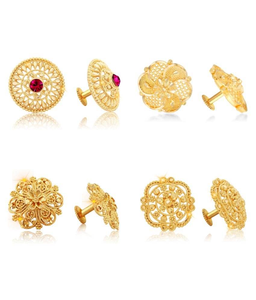     			Vighnaharta Twinkling Charming Alloy Gold Plated Stud Earring Combo set For Women and Girls ( Pack of- 4 Pair Earrings)-VFJ1241-1086-1118-1124ERG
