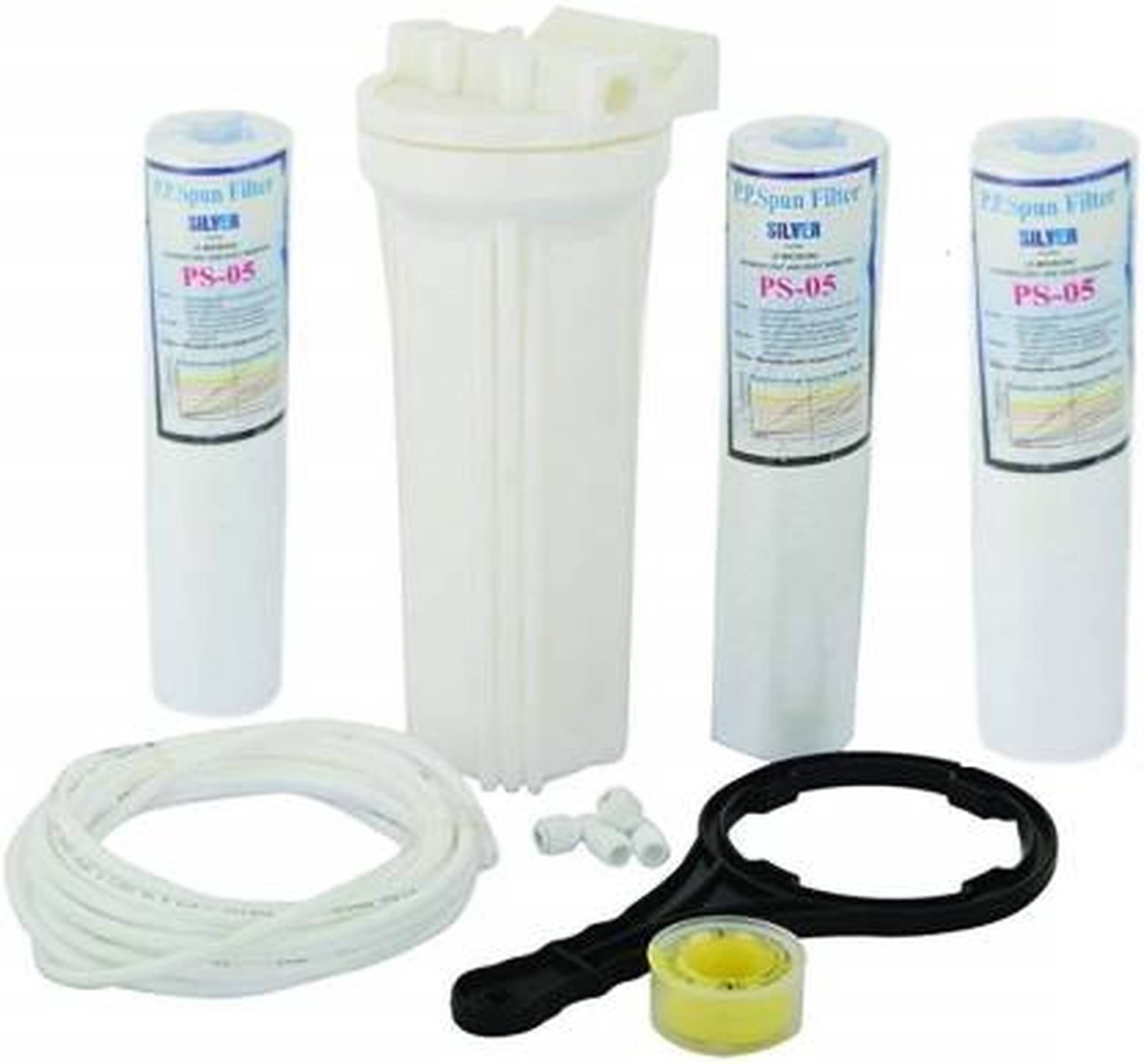     			1*PREFILTER BOWL, 3*SPUN FILTER, 1*TEFLON, 1*SPANNER KEY, 2*ELBOW, 3MTR*PIPE