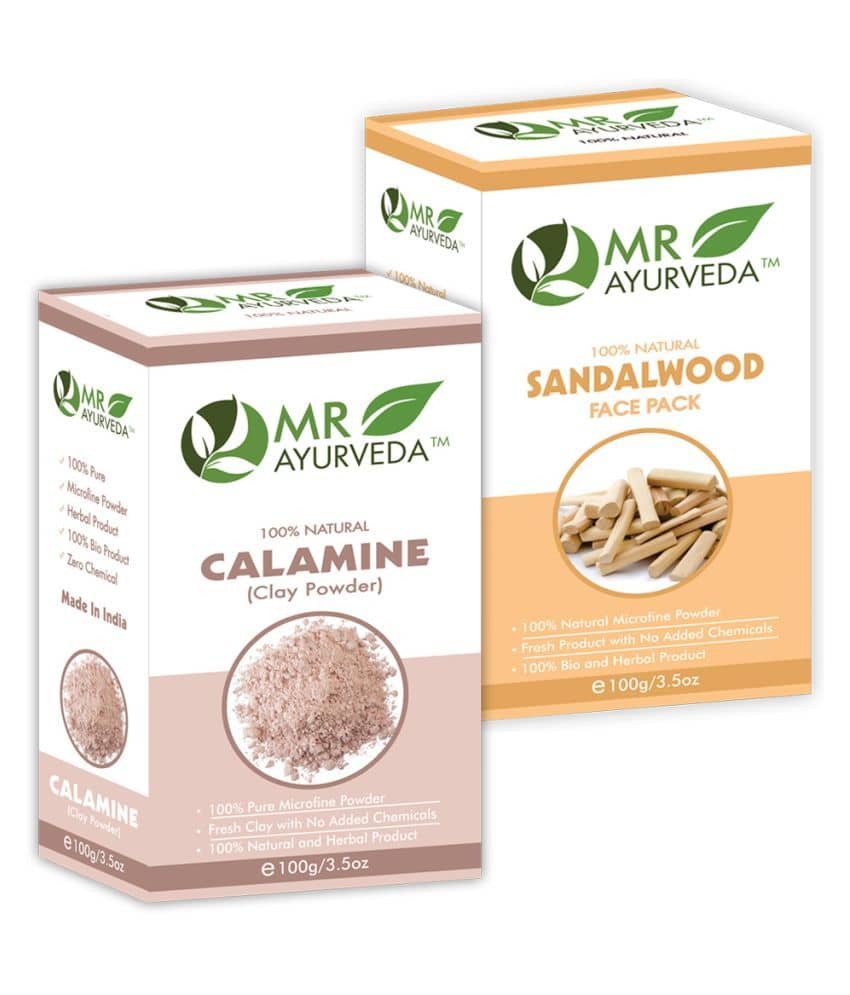 MR Ayurveda Organic Calamine & Sandalwood Powder Face Pack Masks 200 gm Pack of 2
