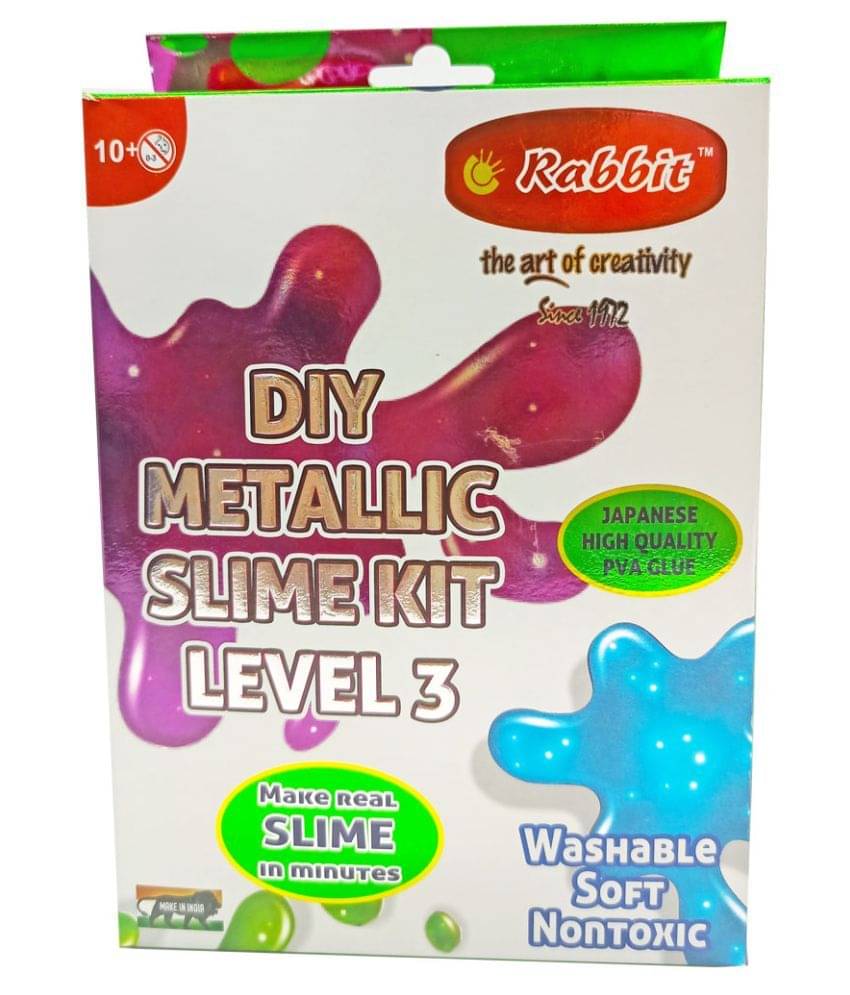 RABBIT'S DIY Metallic Slime Kit Level 3|Slime Making Set|Make Slime on your own at home in minutes| Play Slime for Kids Boys Girls|Science Kits for Kids|DIY Kits for kids|Slime for Kids|Slime Activator Kit|For age 10+| RABBIT'S DIY Metallic Slime Kit Level 3|Slime Making Set|Make Slime on your own at home in minutes| Play Slime for Kids Boys Girls|Science Kits for Kids|DIY Kits for kids|Slime for Kids|Slime Activator Kit|For age 10+|