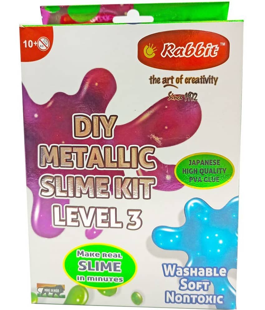 RABBIT'S DIY Metallic Slime Kit Level 3|Slime Making Set|Make Slime on your own at home in minutes| Play Slime for Kids Boys Girls|Science Kits for Kids|DIY Kits for kids|Slime for Kids|Slime Activator Kit|For age 10+| - Stationery | Buy online on ZillyBuy
