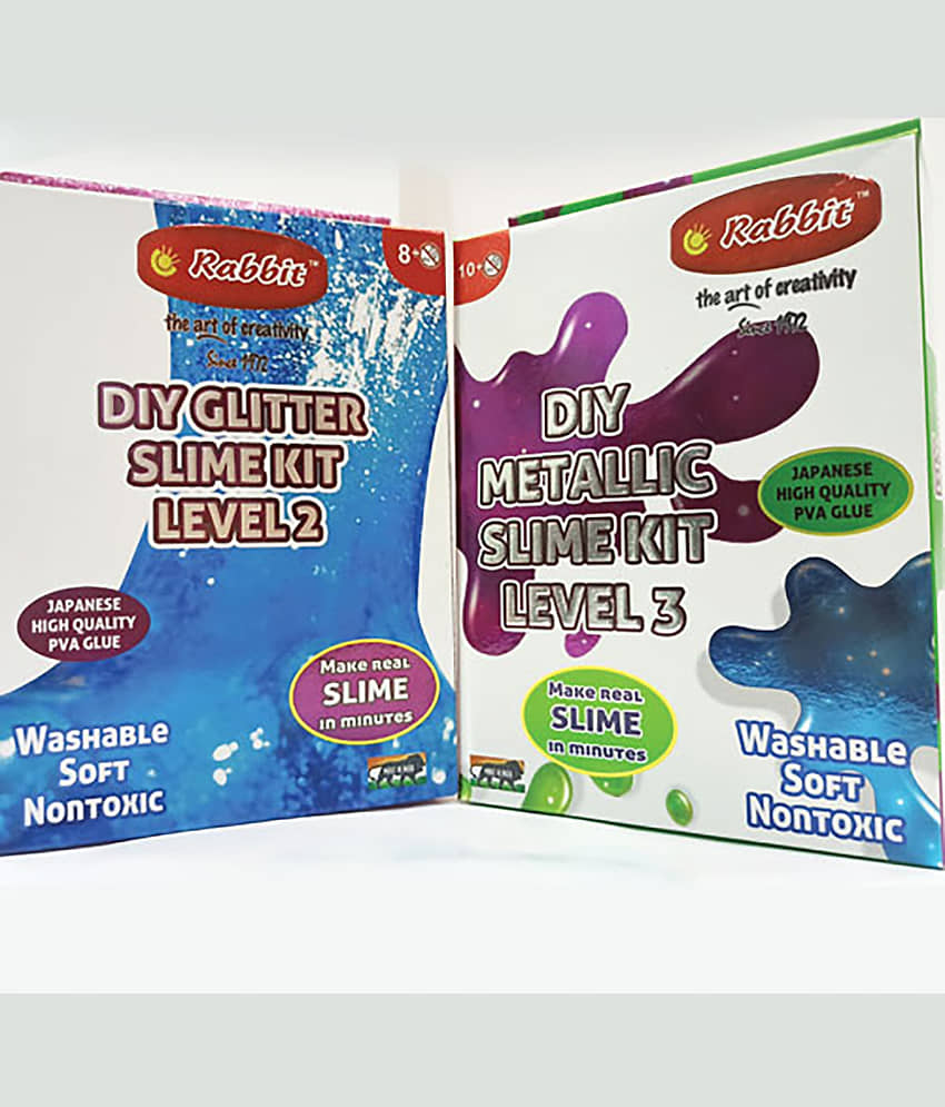 RABBIT'S DIY Metallic Slime Kit Level 3|DIY Slime Set|DIY Set||Make Slime on your own at home in minutes| Play Slime for Kids Boys Girls|Science Kits for Kids|DIY Kits for kids|Slime for Kids|For age 10+| - Stationery | Buy online on ZillyBuy