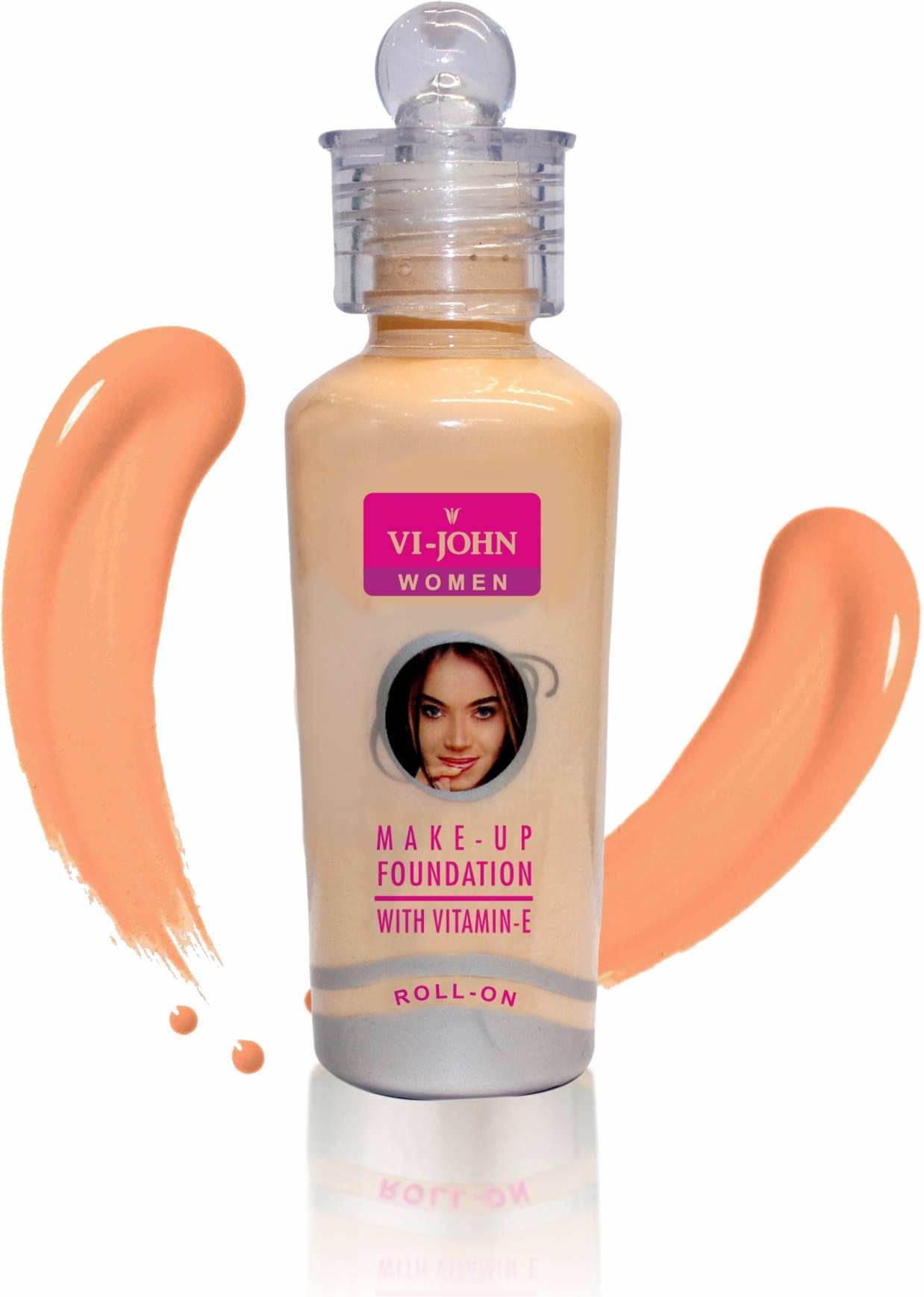     			VI-JOHN Roll On Foundation 60GM PACK OF 6 Foundation (PEPPY RED, 60 g)