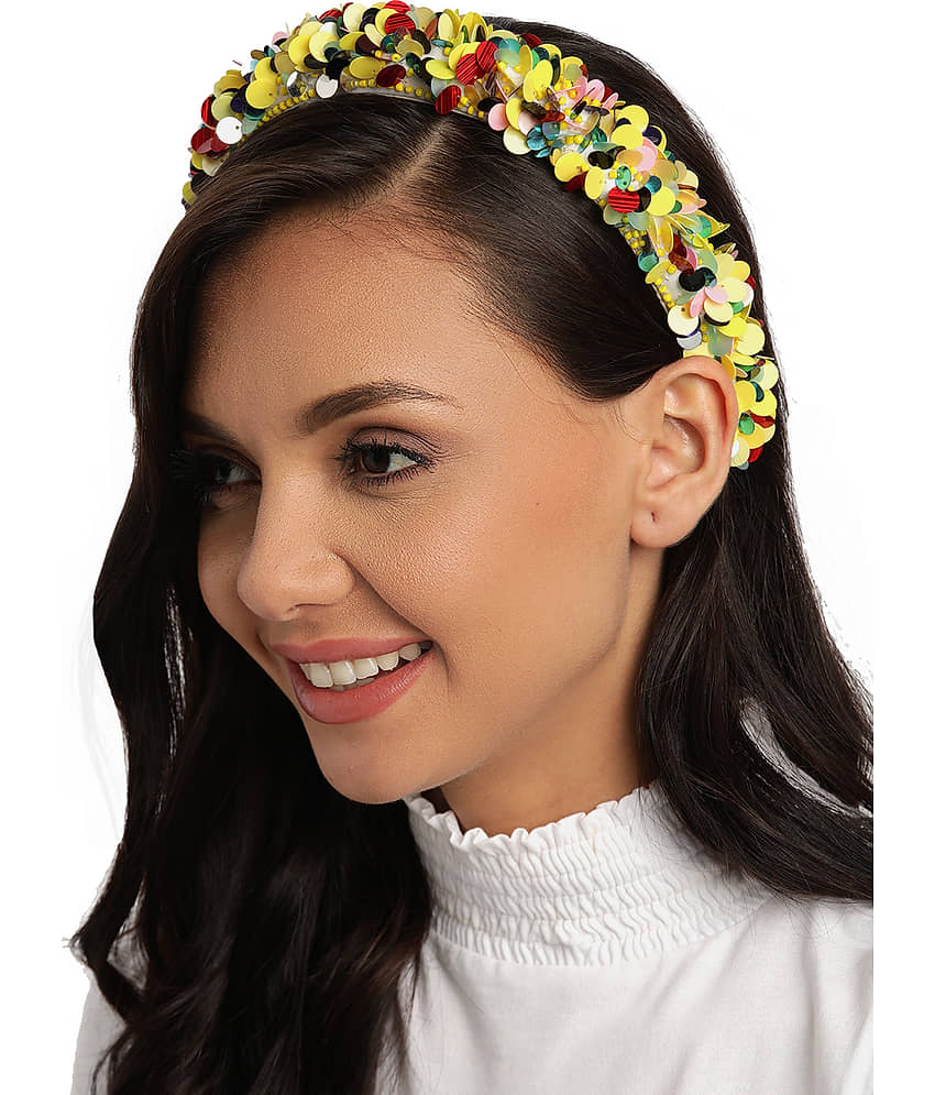 Anekaant Yellow Party Hair Band - Jewellery Sets | Buy online on ZillyBuy
