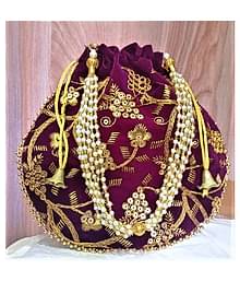 Bulbul Purple Silk Potli