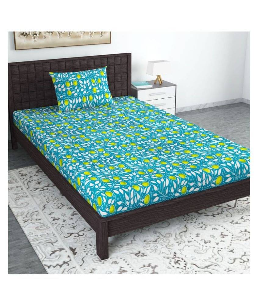     			DIVINE CASA Cotton Single Bedsheet ( Green )
