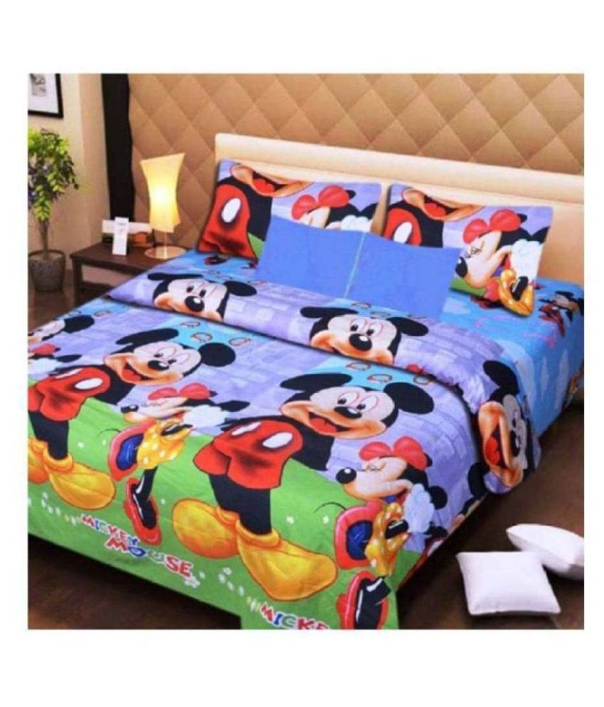     			Home Saaj Polyester Double Bedsheet ( Blue )