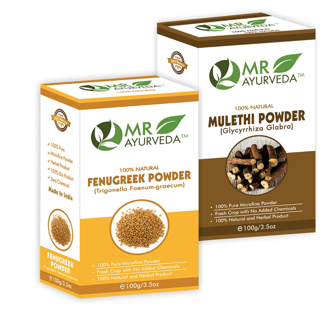     			MR Ayurveda 100% Herbal Fenugreek Powder and Mulethi  Powder Hair Scalp Treatment 200 g Pack of 2