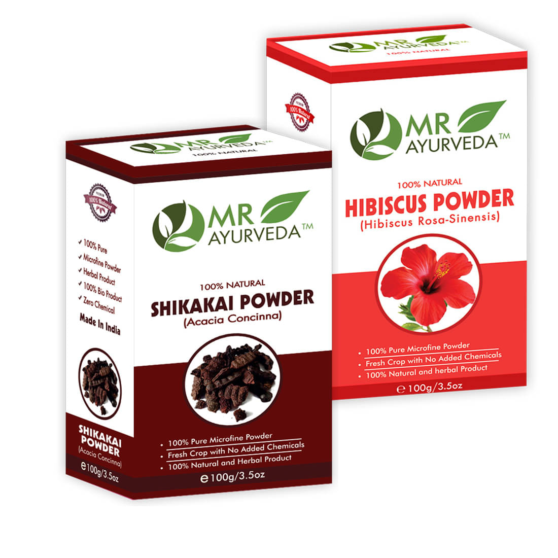    			MR Ayurveda 100% Natural Shikakai Powder and Hibiscus Powder Hair Scalp Treatment 200 g Pack of 2