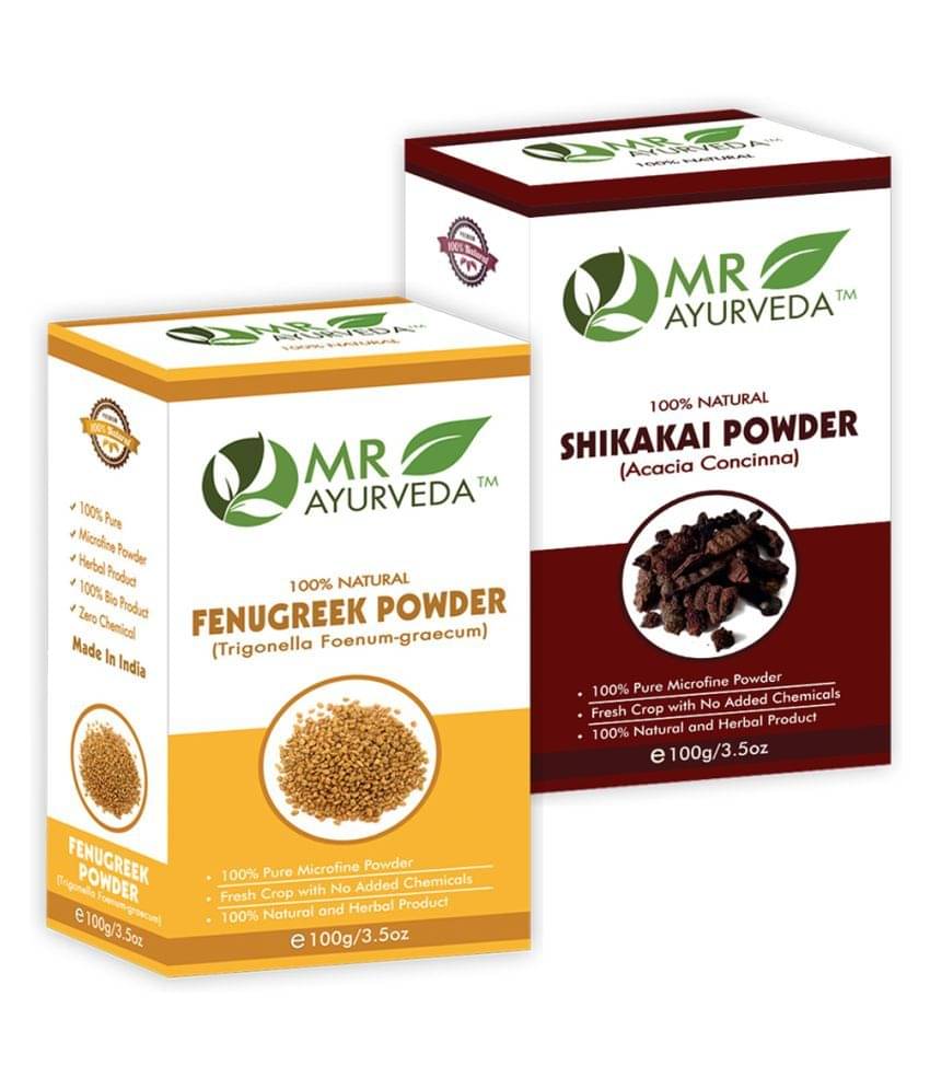 MR Ayurveda 100% Organic Fenugreek Powder and Shikakai Powder Hair Scalp Treatment 200 g Pack of 2 MR Ayurveda 100% Organic Fenugreek Powder and Shikakai Powder Hair Scalp Treatment 200 g Pack of 2