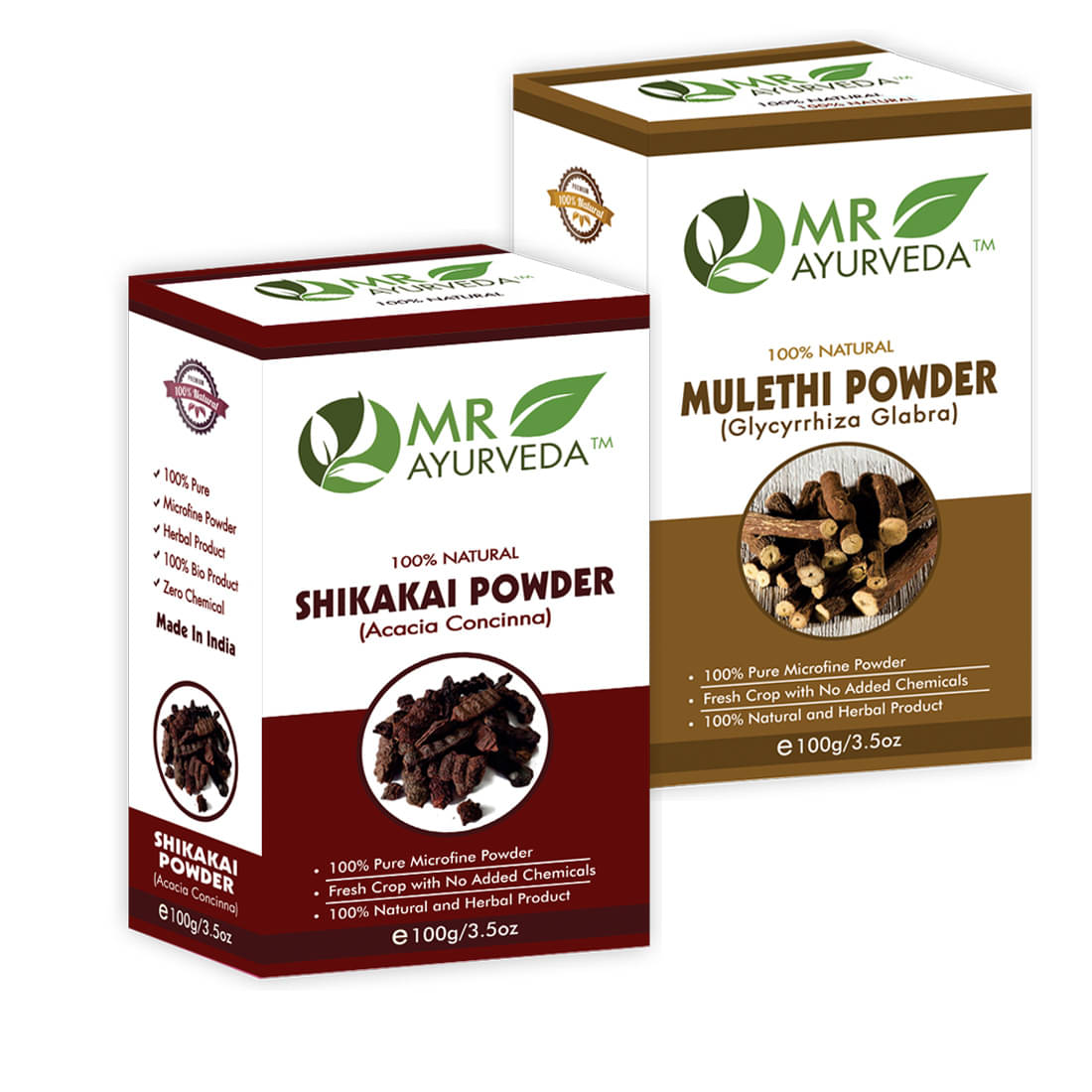 MR Ayurveda 100% Pure Shikakai Powder and Mulethi Powder Hair Scalp Treatment 200 g Pack of 2     			MR Ayurveda 100% Pure Shikakai Powder and Mulethi Powder Hair Scalp Treatment 200 g Pack of 2