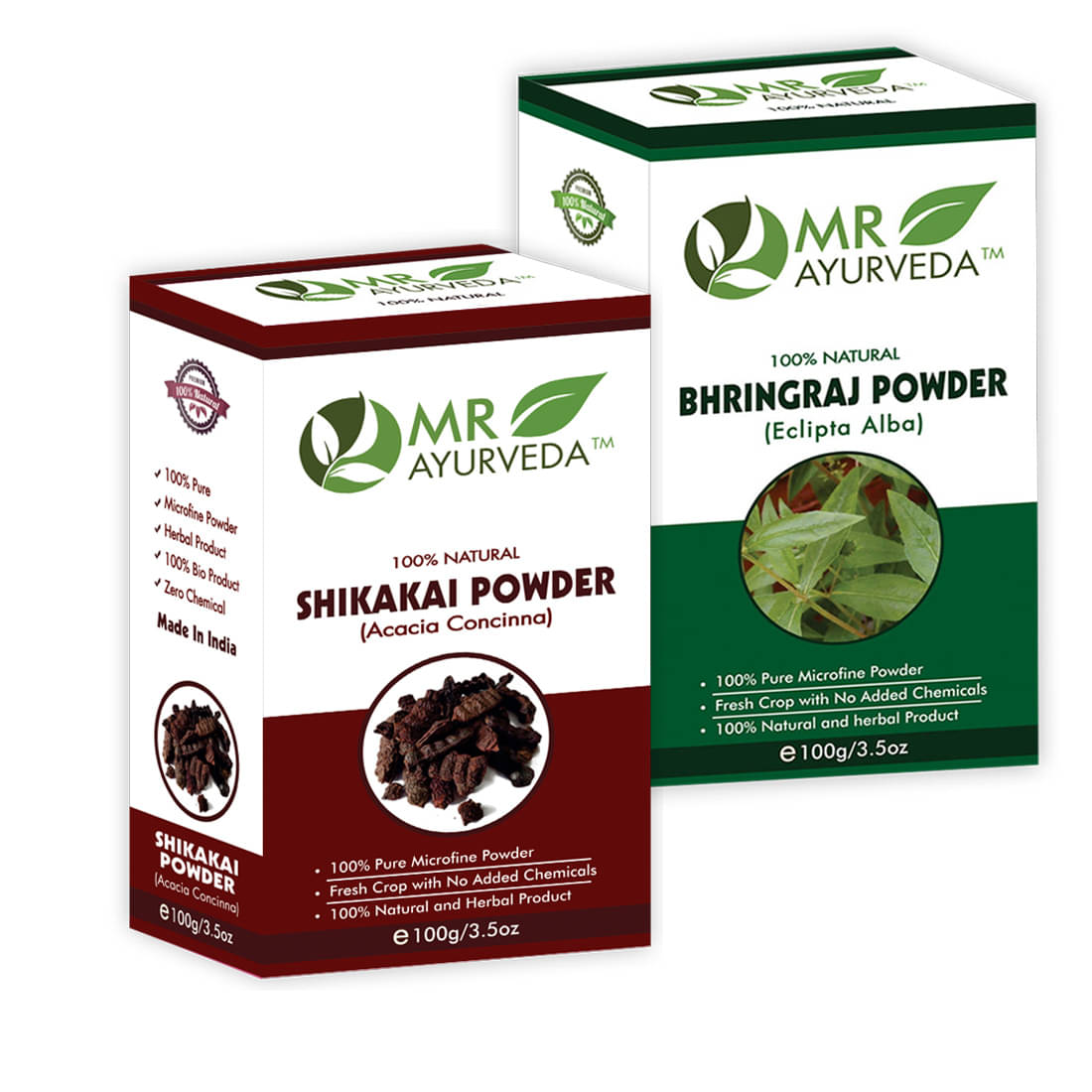 MR Ayurveda 100% Pure Shikakai Powder  and Bhringraj Powder Hair Scalp Treatment 200 g Pack of 2     			MR Ayurveda 100% Pure Shikakai Powder  and Bhringraj Powder Hair Scalp Treatment 200 g Pack of 2