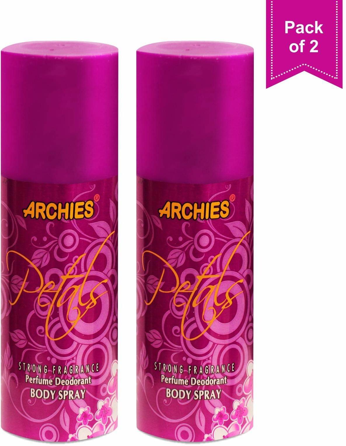     			Archies Petals Perfume Deodorant Body Spray 150 for Men & Women - Pack of 2