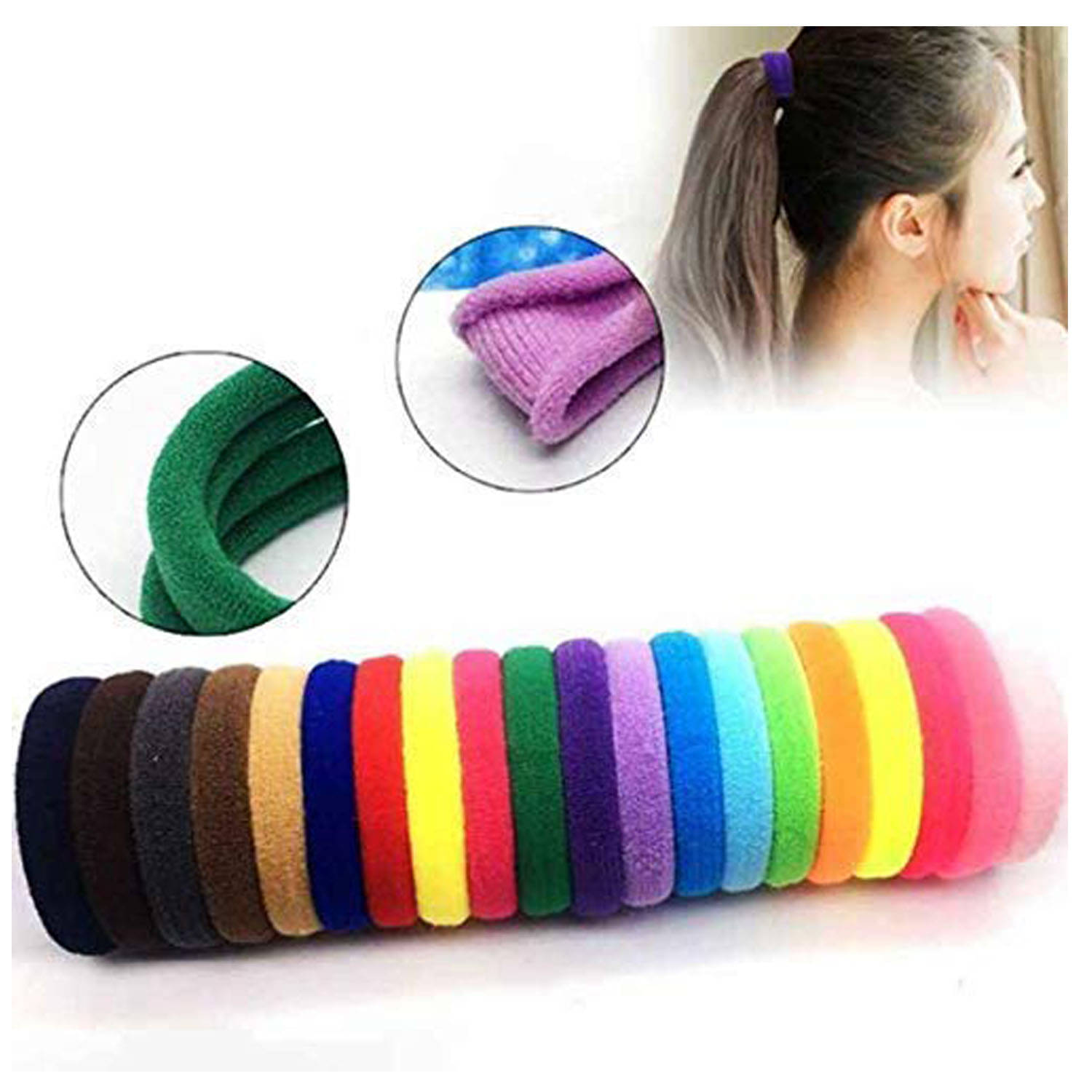     			VSAKSH Women's Multicolour Rubber Elastic Cotton Band (Pack of 5)