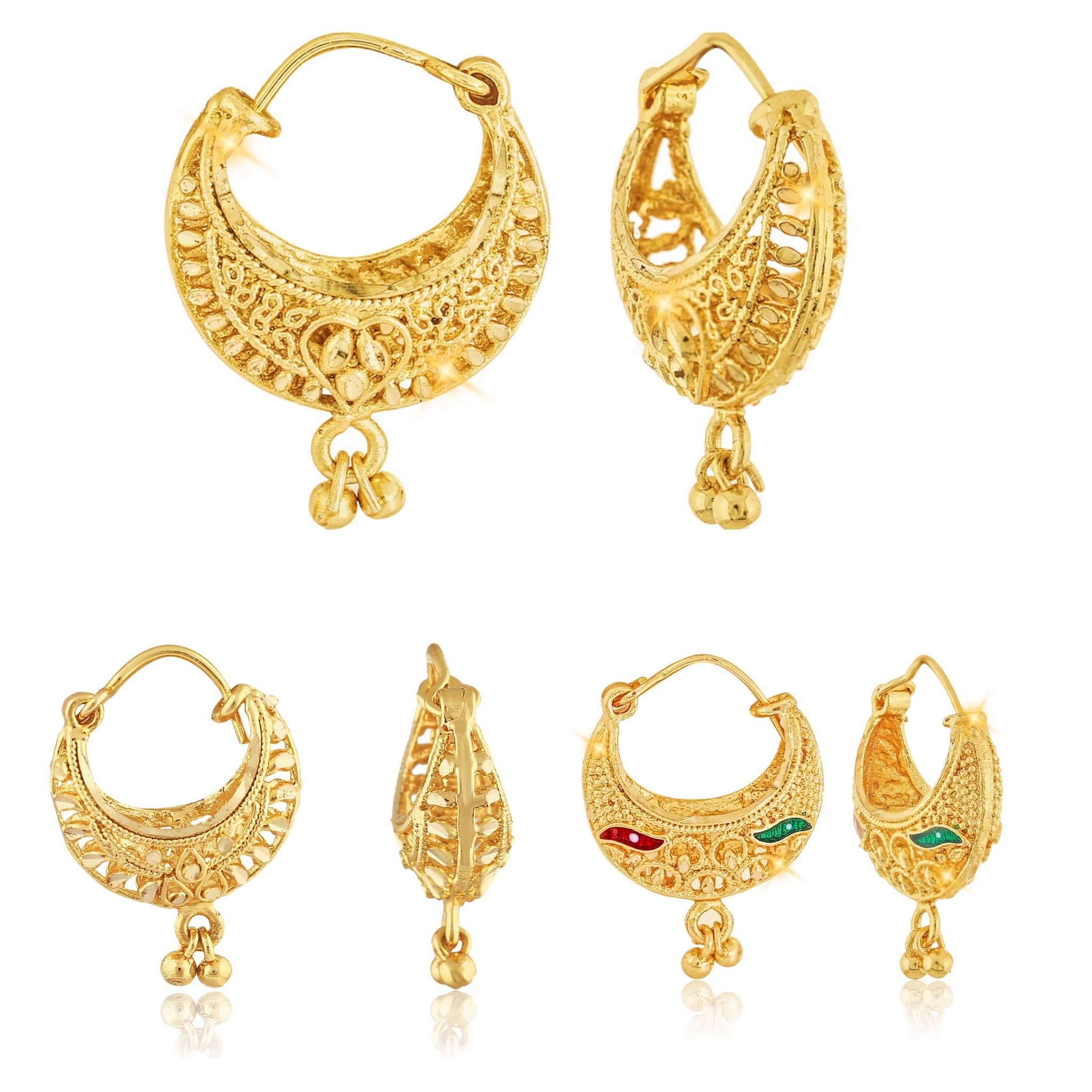 Vighnaharta Allure Charming Alloy Gold Plated Stud and Chandbali Earring Combo set For Women and Girls  Pack of- 3 Pair Earrings- VFJ1101-1137-1139ERG - Earrings | Buy online on ZillyBuy