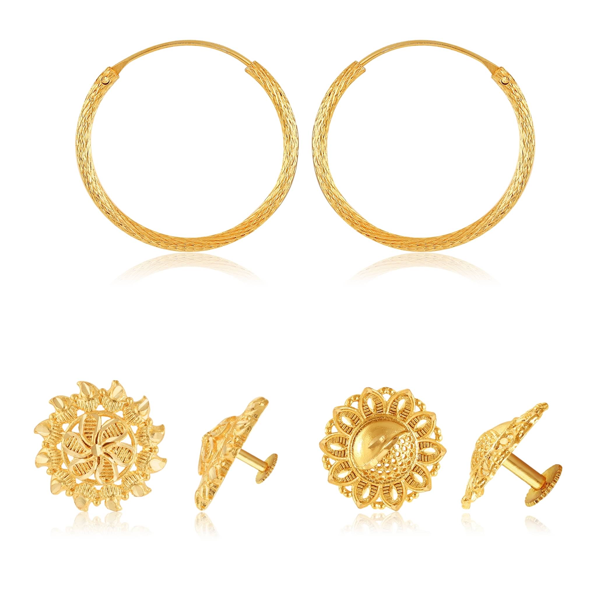     			Vighnaharta Shimmering Bejeweled Alloy Gold Plated Stud Earring Combo set For Women and Girls  Pack of- 3 Pair Earrings- VFJ1312-1308-1318ERG