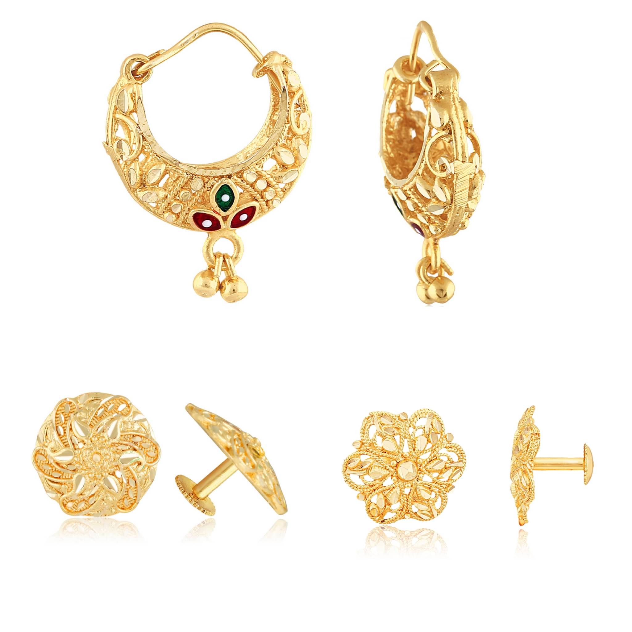 Vighnaharta Sizzling Charming Alloy Gold Plated Stud and Chandbali Earring Combo set For Women and Girls Pack of- 3 Pair Earrings- VFJ1101-1113-1269ERG Vighnaharta Sizzling Charming Alloy Gold Plated Stud and Chandbali Earring Combo set For Women and Girls Pack of- 3 Pair Earrings- VFJ1101-1113-1269ERG