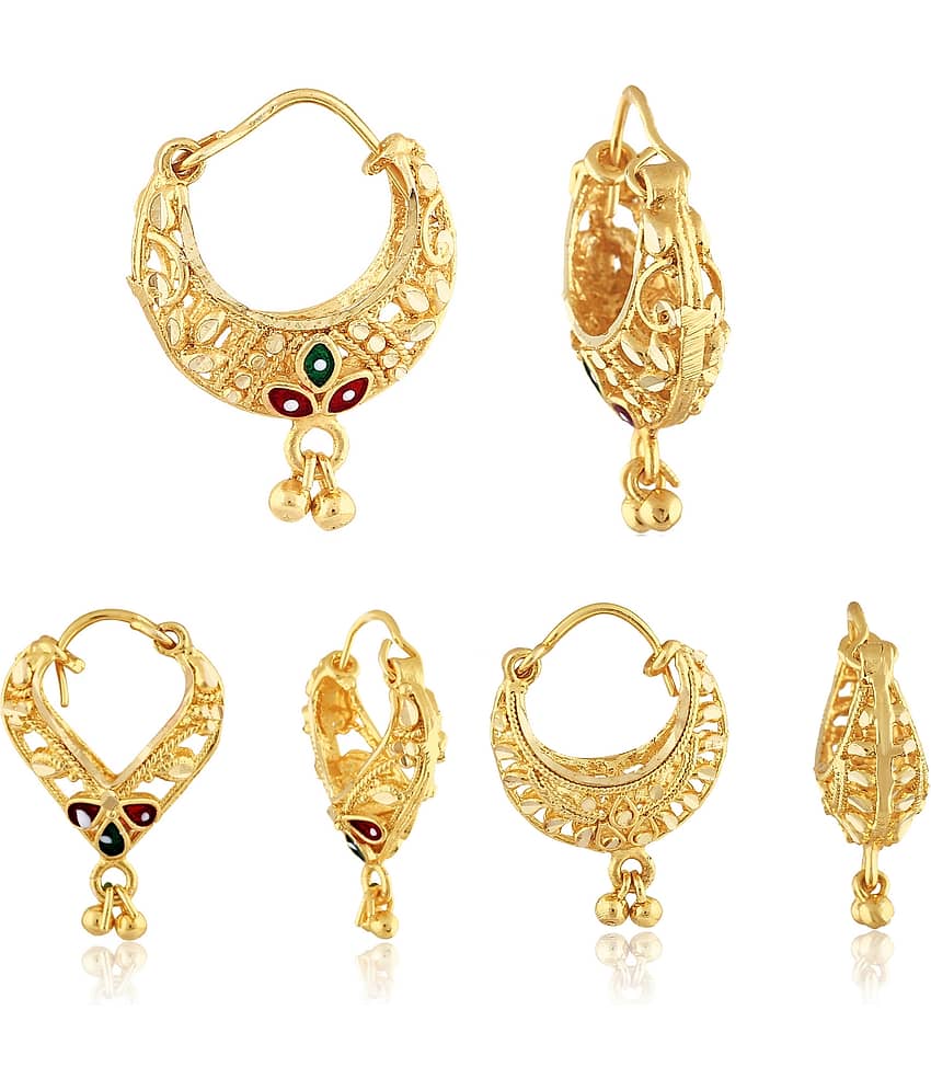 Vighnaharta - Golden Chandbalis Earrings ( Pack of 3 ) - Earrings | Buy online on ZillyBuy