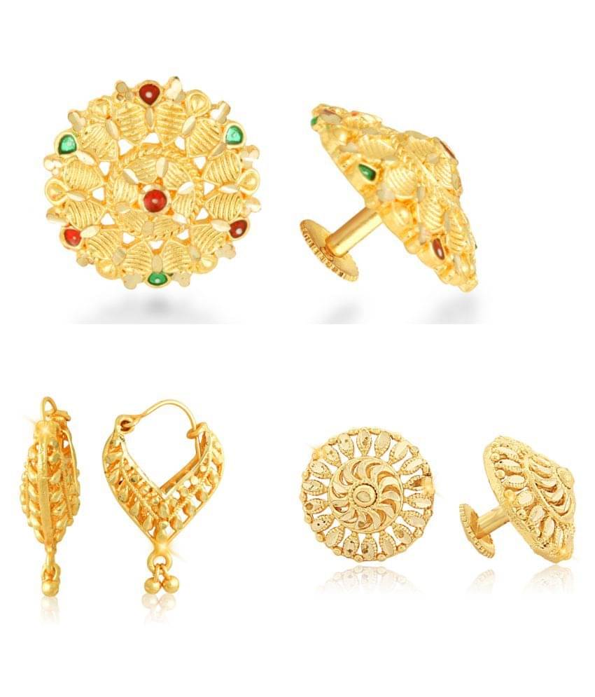     			Vighnaharta Sizzling Chunky Alloy Gold Plated Stud and Chandbali Earring Combo set For Women and Girls  Pack of- 3 Pair Earrings- VFJ1121-1242-1180ERG