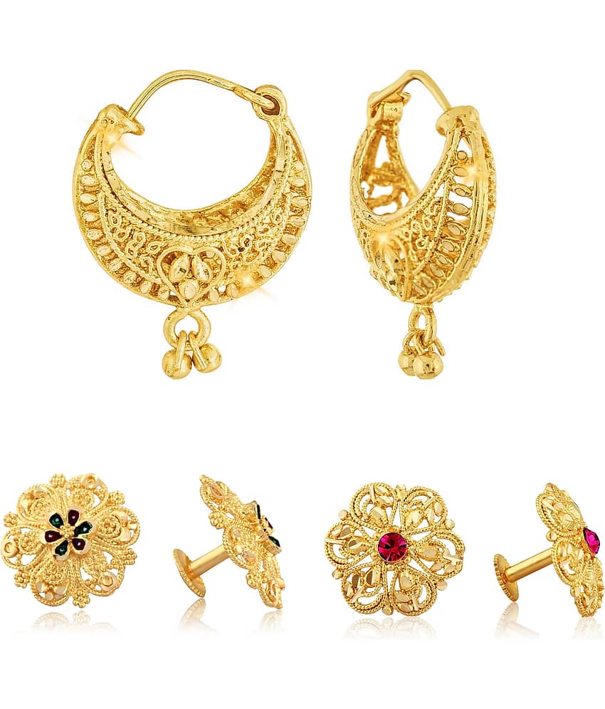 Vighnaharta Sizzling Fancy Alloy Gold Plated Stud and Chandbali Earring Combo set For Women and Girls Pack of- 3 Pair Earrings- VFJ1137-1099-1096ERG - Earrings | Buy online on ZillyBuy