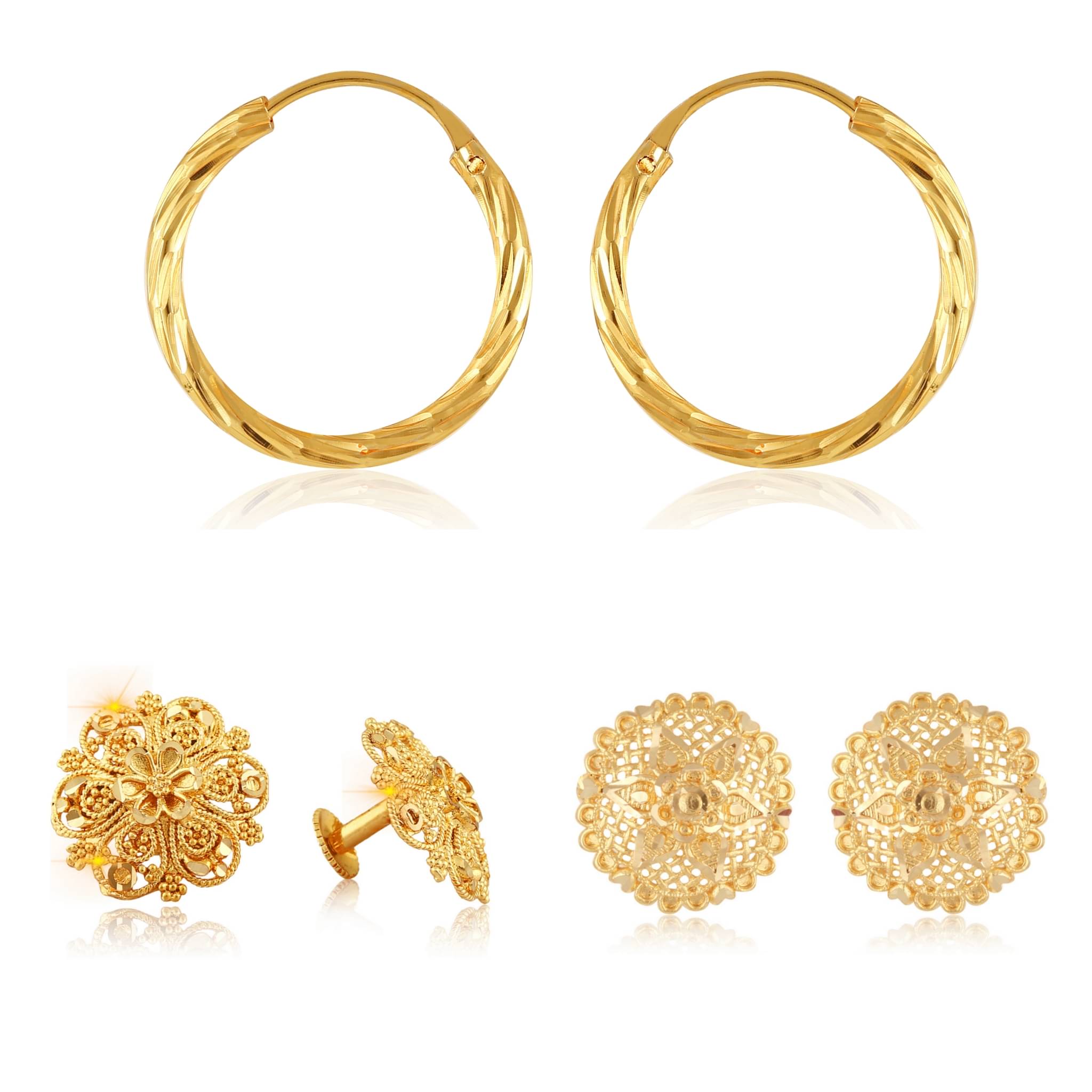 Vighnaharta Sizzling Graceful Alloy Gold Plated Stud and Bali Earring Combo set For Women and Girls Pack of- 3 Pair Earrings- VFJ1086-1257-1317ERG Vighnaharta Sizzling Graceful Alloy Gold Plated Stud and Bali Earring Combo set For Women and Girls Pack of- 3 Pair Earrings- VFJ1086-1257-1317ERG
