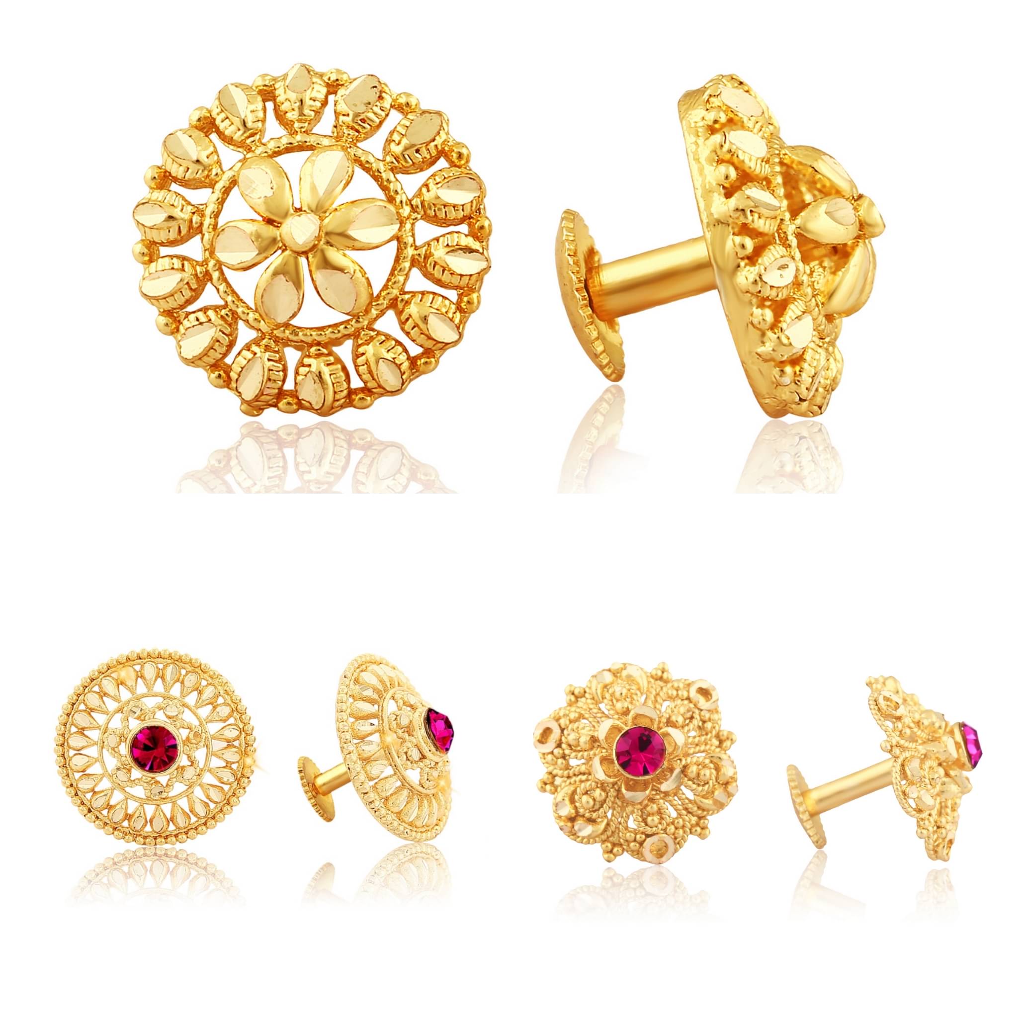     			Vighnaharta Twinkling Charming Alloy Gold Plated Stud Earring Combo set For Women and Girls  Pack of- 3 Pair Earrings- VFJ1088-1098-1118ERG
