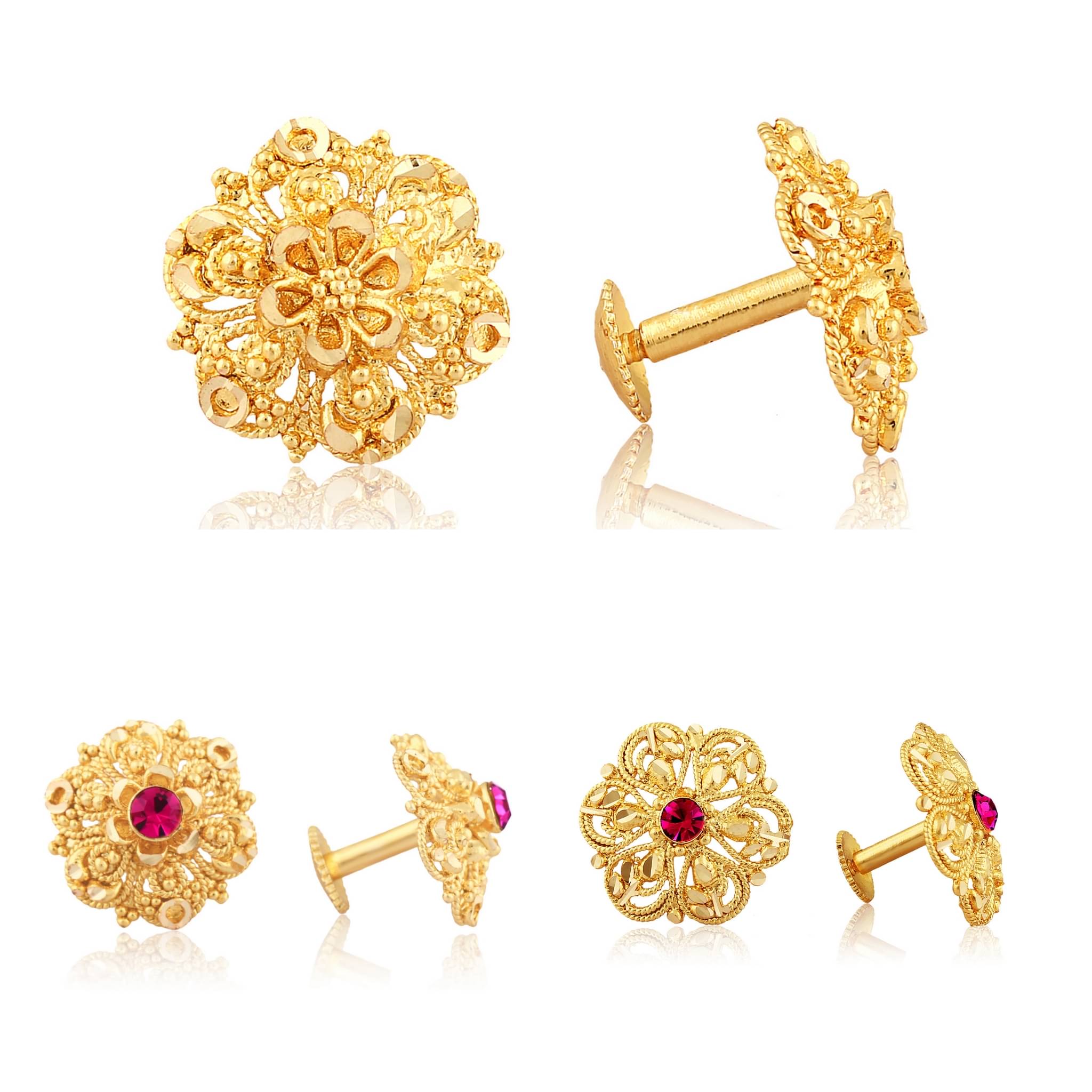    			Vighnaharta Twinkling Charming Alloy Gold Plated Stud Earring Combo set For Women and Girls  Pack of- 3 Pair Earrings- VFJ1090-1098-1096ERG