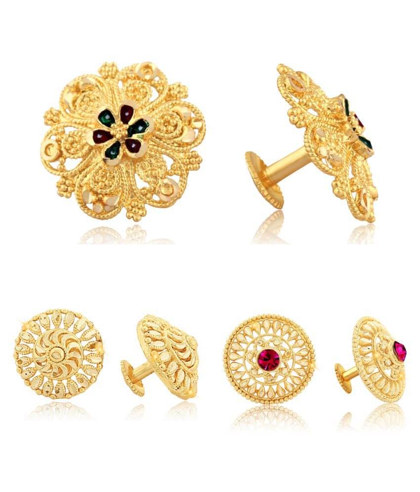 Vighnaharta Twinkling Charming Alloy Gold Plated Stud Earring Combo set For Women and Girls  Pack of- 3 Pair Earrings- VFJ1099-1118-1121ERG     			Vighnaharta Twinkling Charming Alloy Gold Plated Stud Earring Combo set For Women and Girls  Pack of- 3 Pair Earrings- VFJ1099-1118-1121ERG