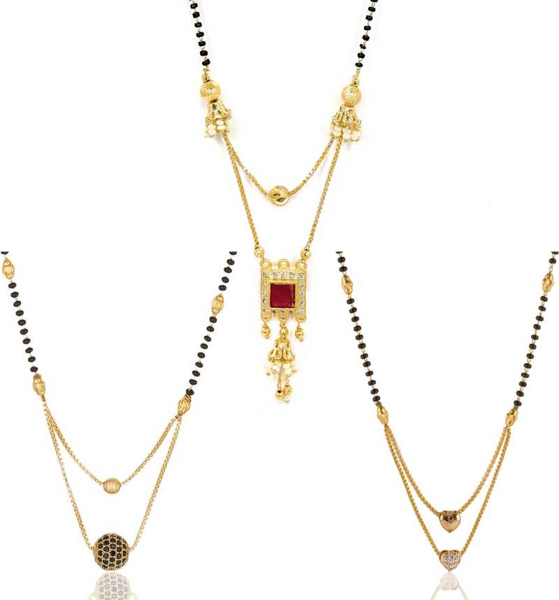MGSV - Golden Mangalsutra Set ( Pack of 3 )
