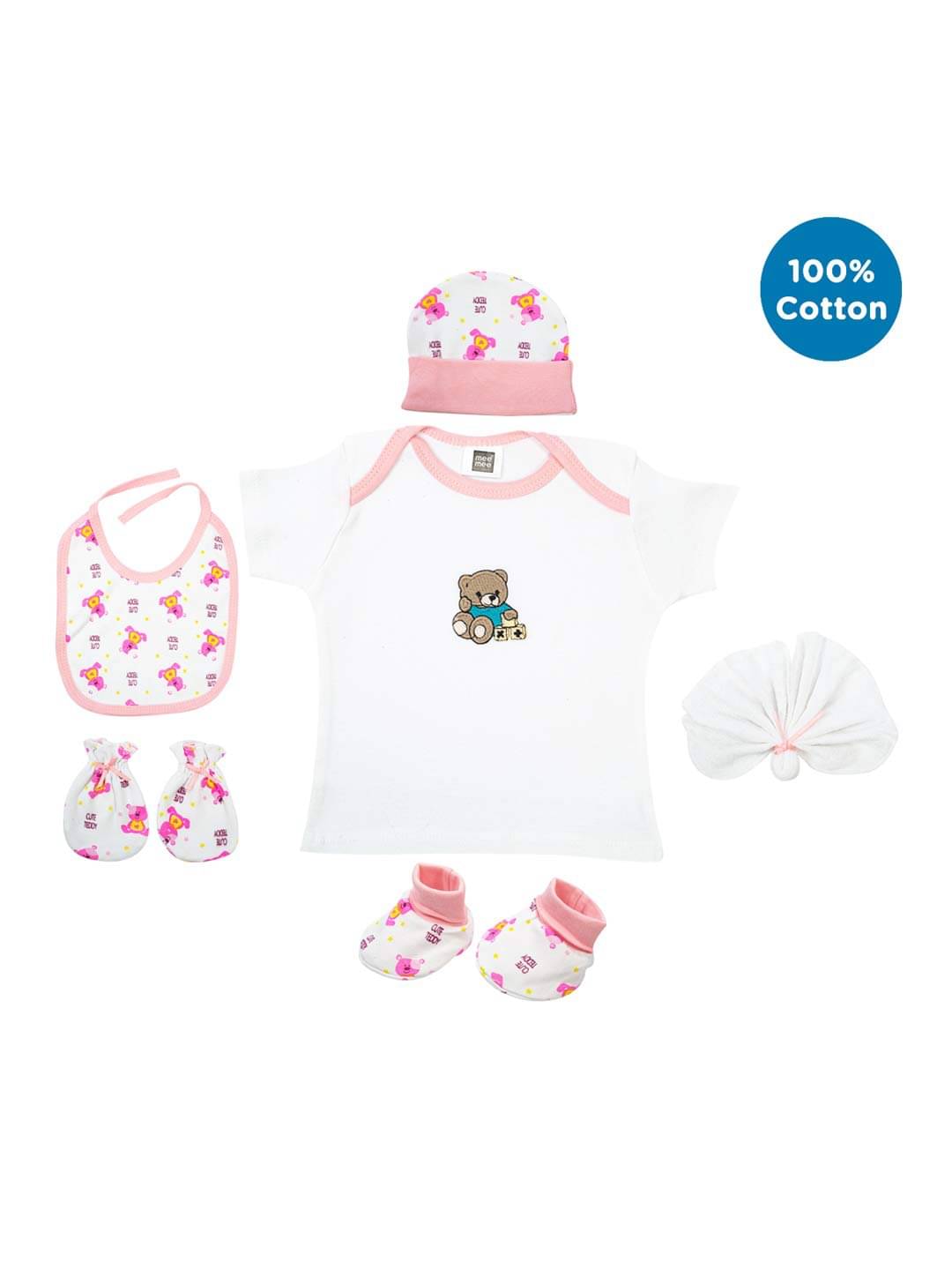     			Mee Mee's Pampering Gift Set for New Borns (6 pcs, Pink)