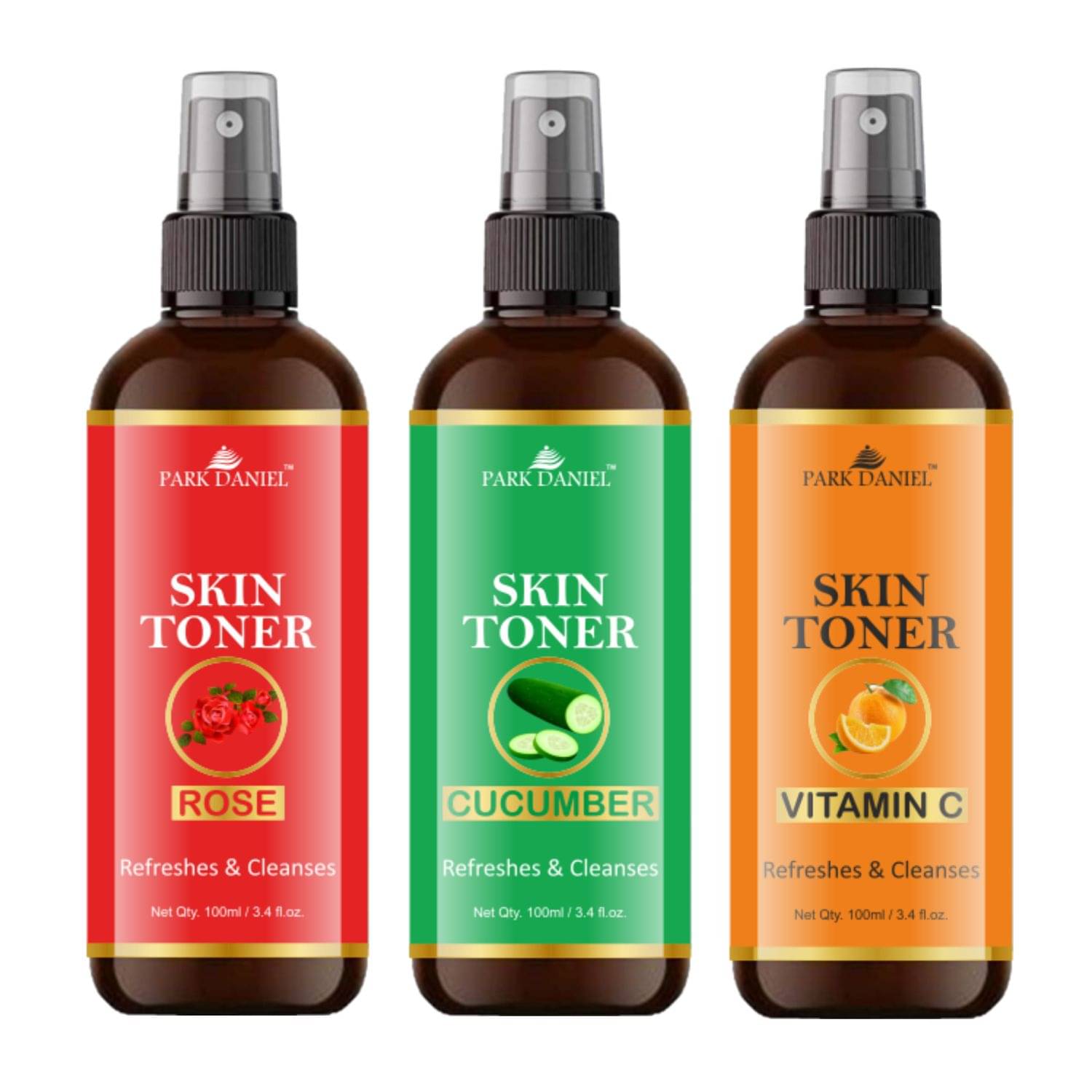 Park Daniel Rose,Cucumber & Vitamin C Skin Toner- For Men & Women Astringent 300 mL Pack of 3 Park Daniel Rose,Cucumber & Vitamin C Skin Toner- For Men & Women Astringent 300 mL Pack of 3