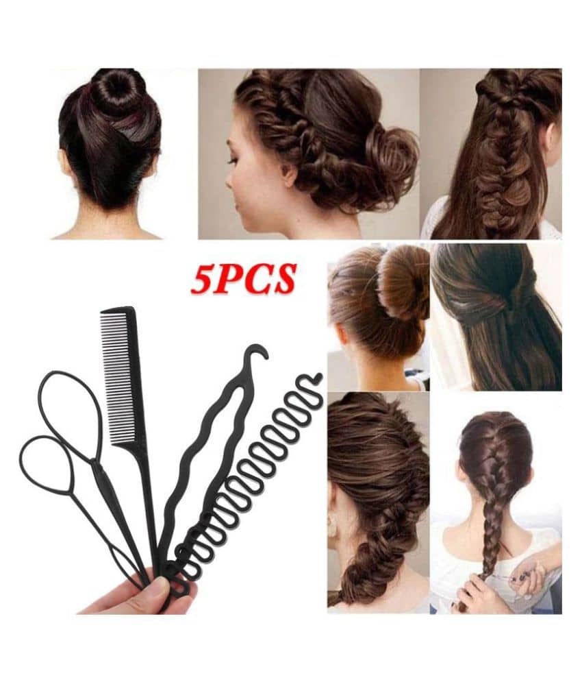 VSAKSH Women's Professional Braids Tools Hair Styling Kits Black (Set Of 5) - Jewellery Sets | Buy online on ZillyBuy