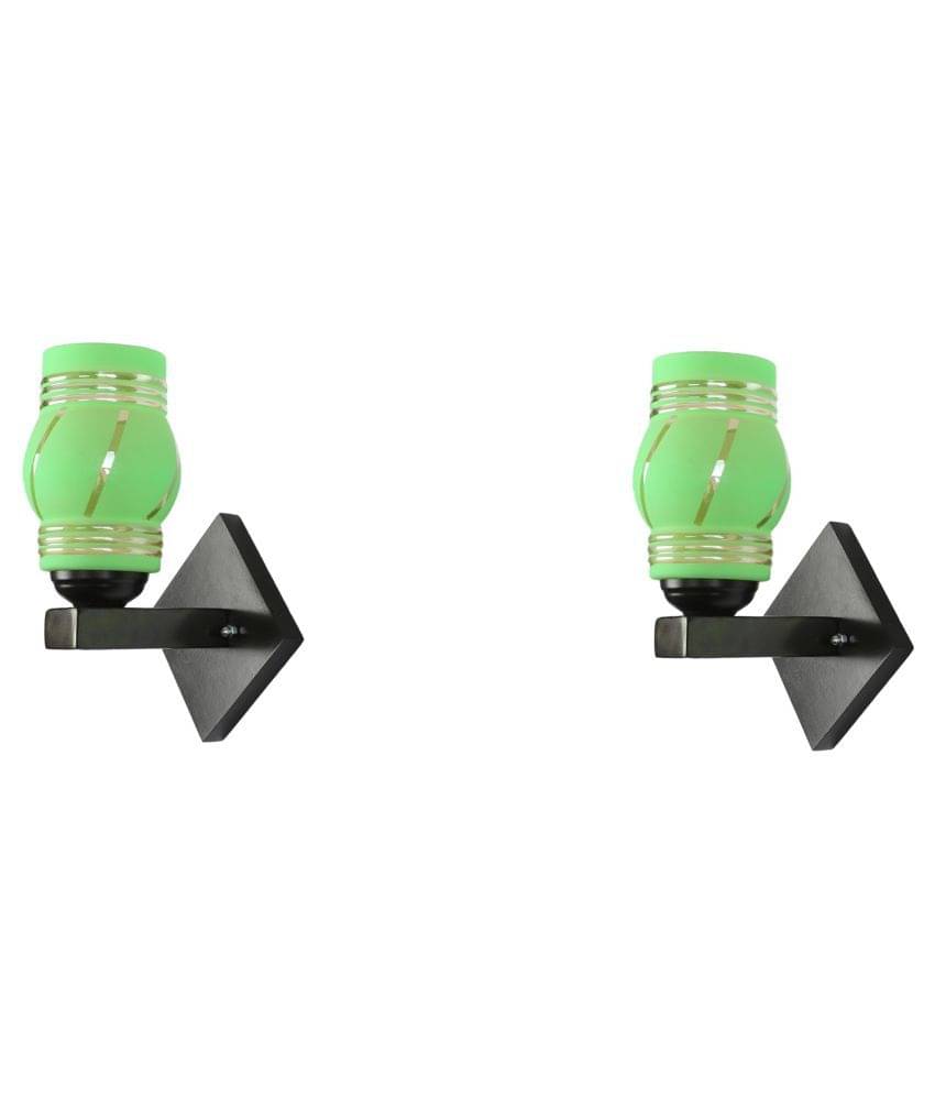     			AFAST LED Lamp Glass Wall Light Green - Pack of 2