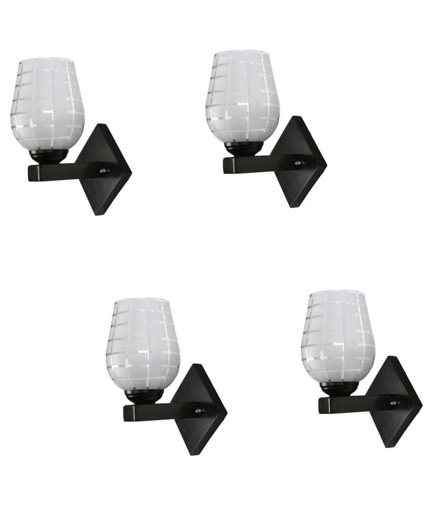    			AFAST LED Lamp Glass Wall Light White - Pack of 4