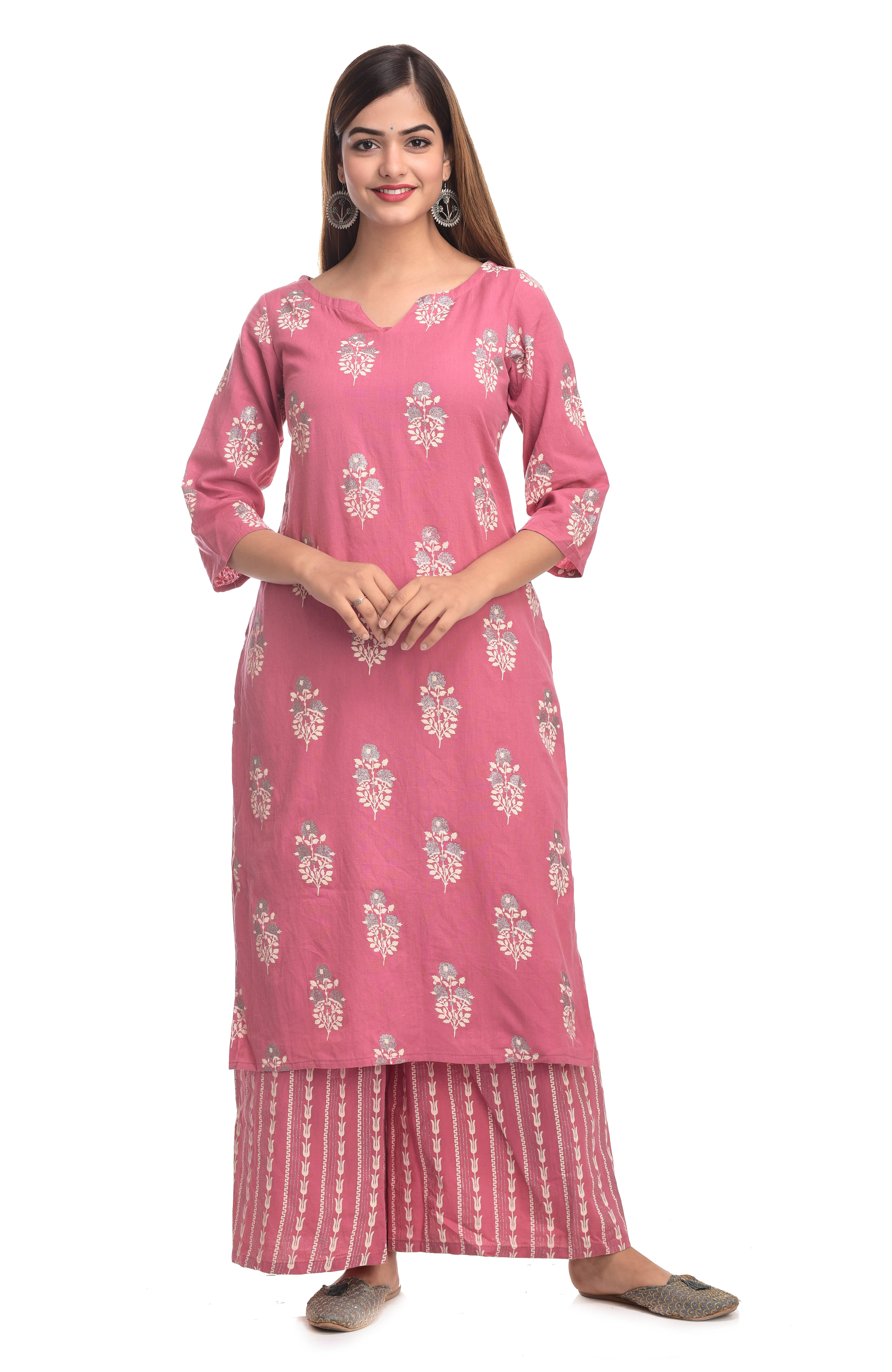     			Clothy N Wave Rayon Kurti With Palazzo - Stitched Suit
