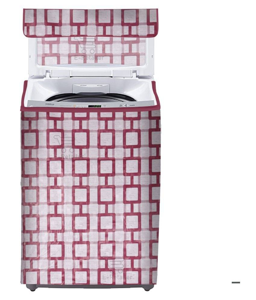E-Retailer Single PVC Red Washing Machine Cover for Universal 8 kg Top Load E-Retailer Single PVC Red Washing Machine Cover for Universal 8 kg Top Load
