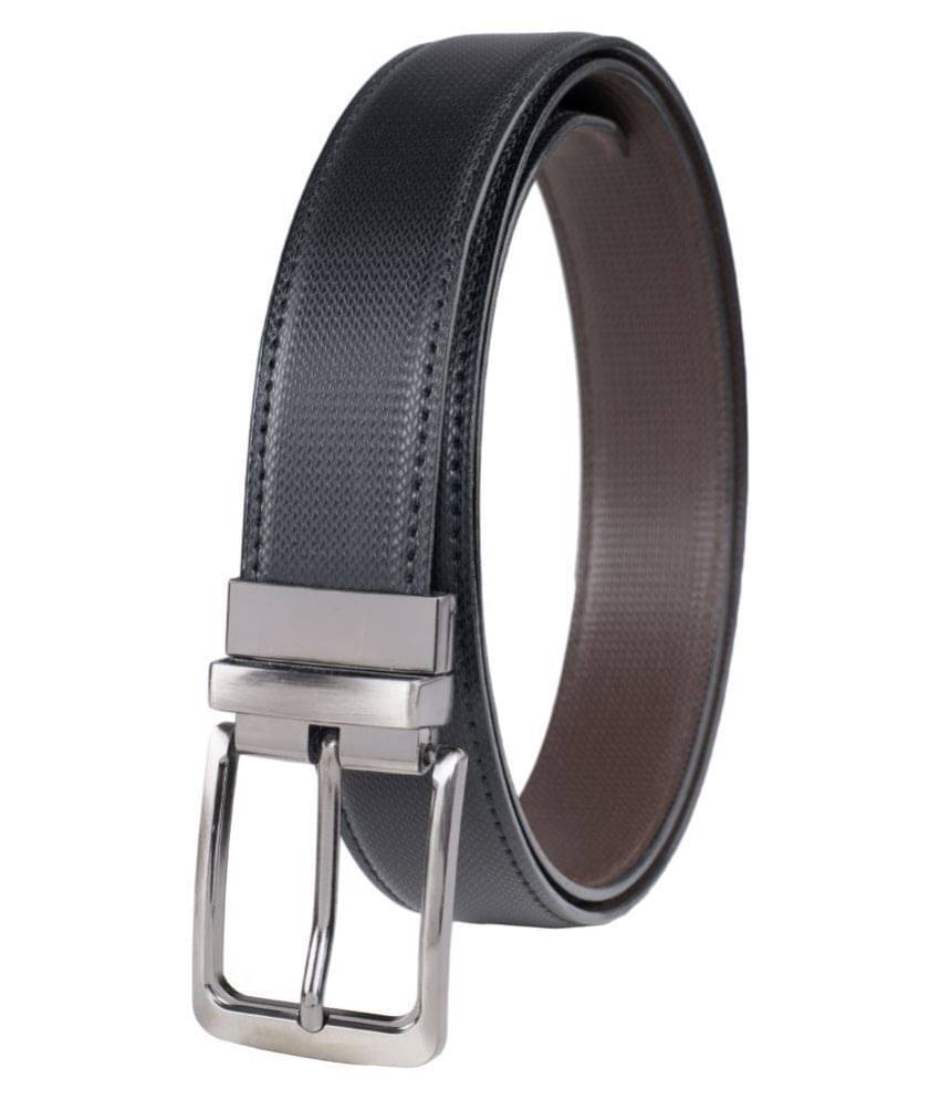     			Keviv - Black Leather Men's Reversible Belt ( Pack of 1 )