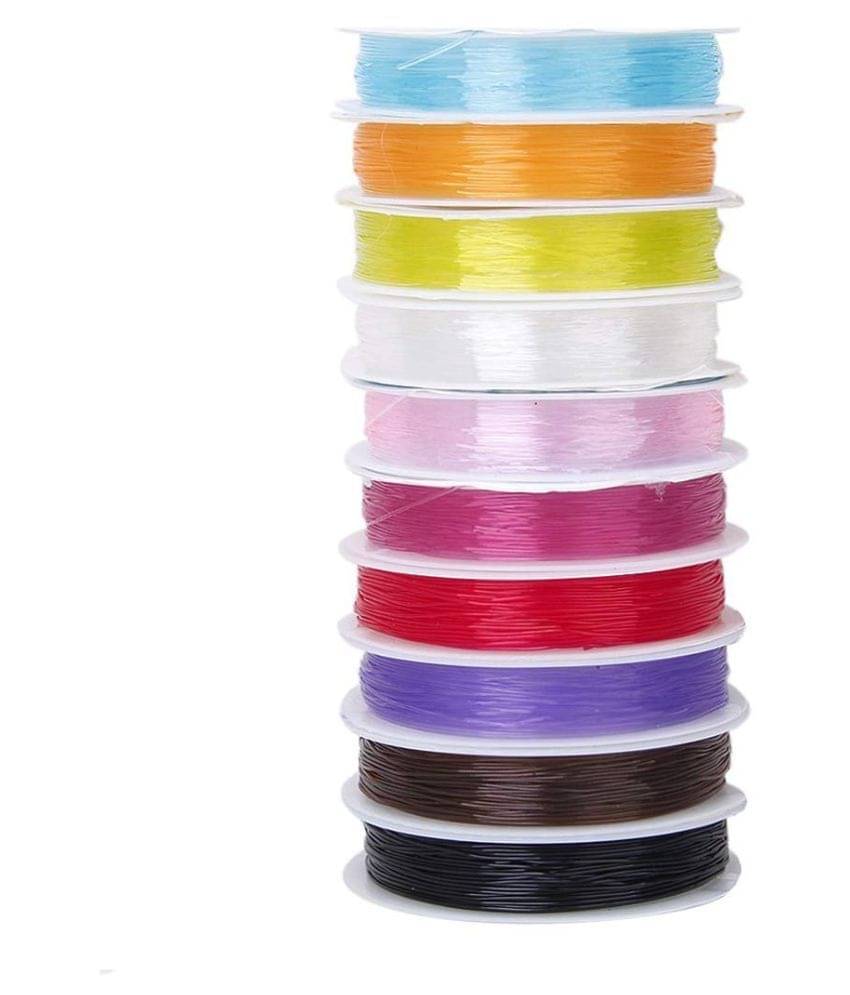 PRANSUNITA Rubber Colorful Elastic String Cord for Bracelets Jewelry Making ( Pack of 1 ) PRANSUNITA Rubber Colorful Elastic String Cord for Bracelets Jewelry Making ( Pack of 1 )