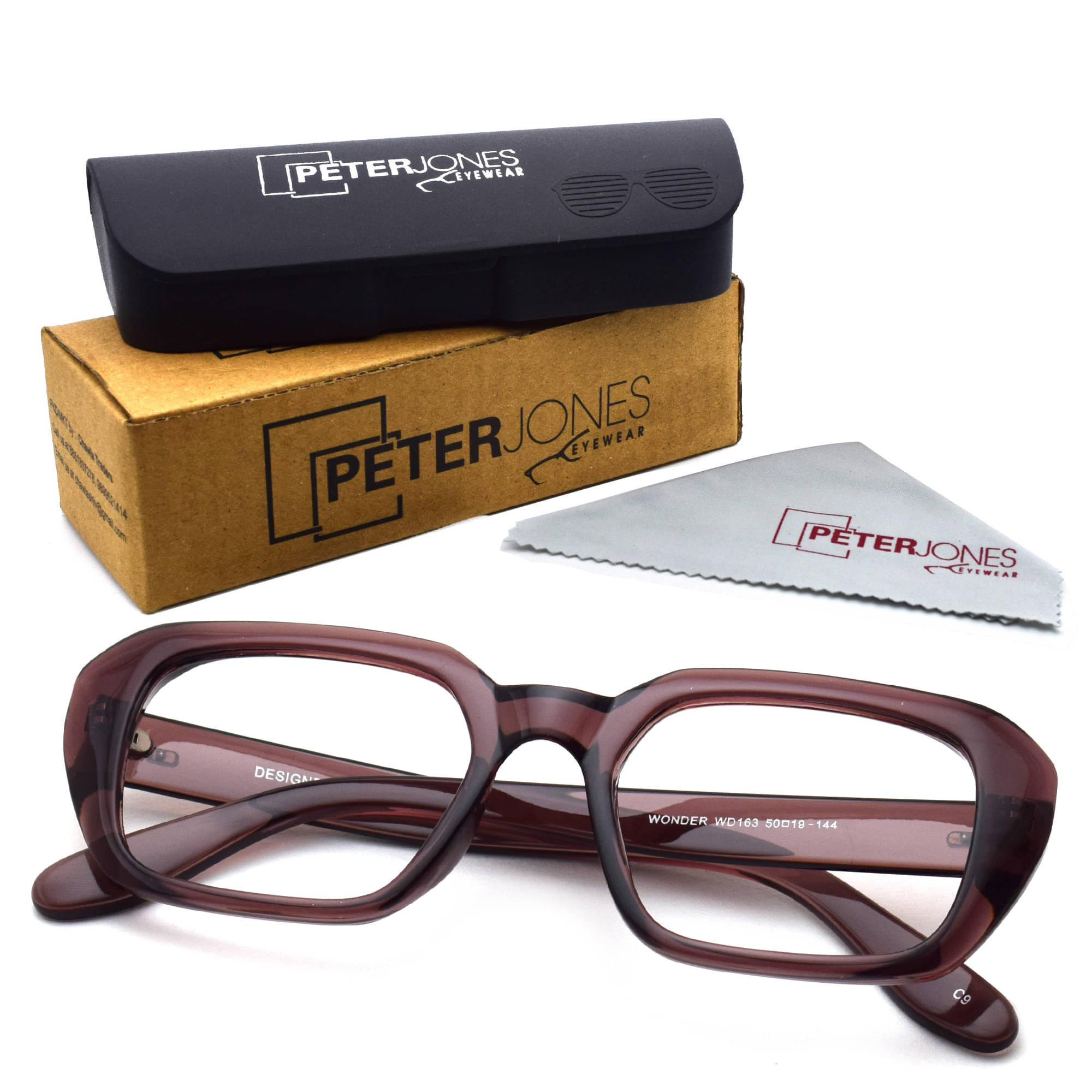 Peter Jones Beige Square Spectacle Frame AG163TBW Peter Jones Beige Square Spectacle Frame AG163TBW