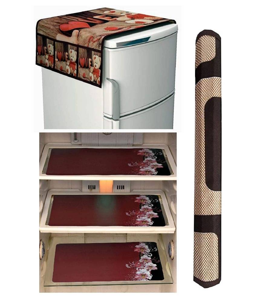     			Shaphio Set of 5 Jute Brown Fridge Top Cover