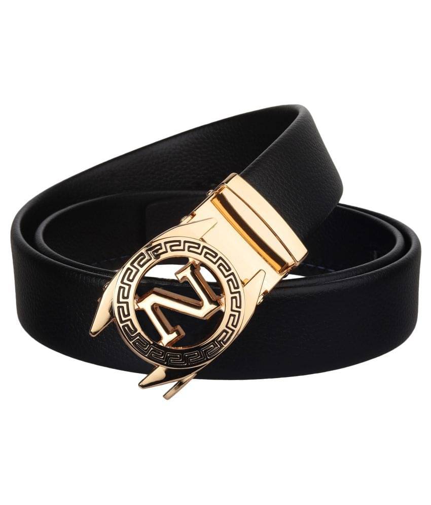     			Zoro Black Faux Leather Formal Belt