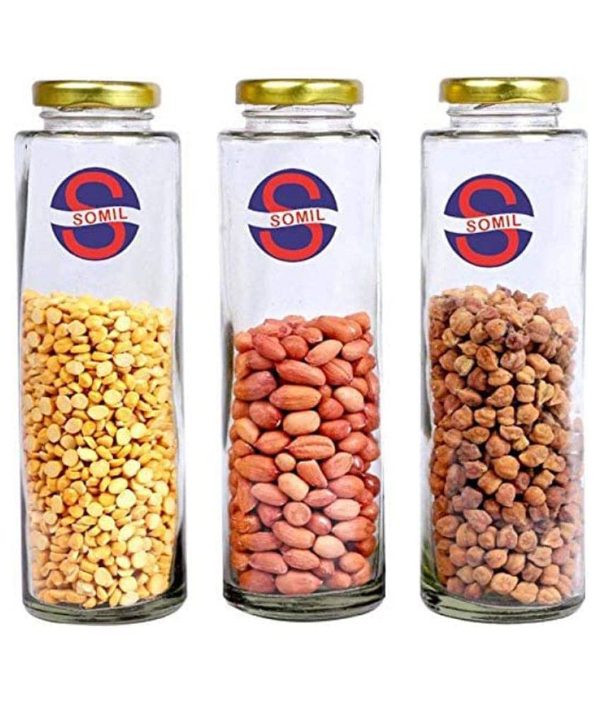     			Afast Glass Container, Transparent, Pack Of 3, 500 ml