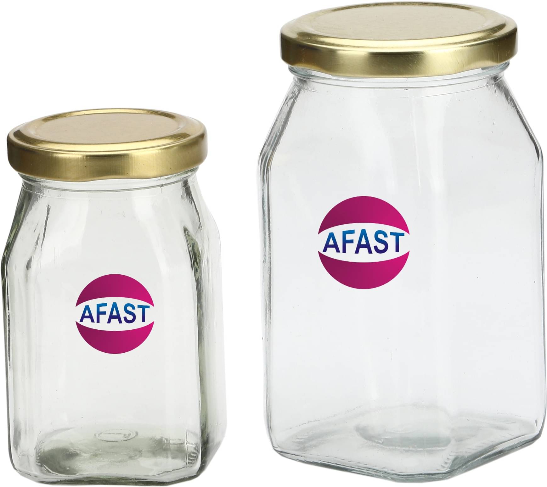     			Afast Glass Container, Transparent, Pack Of 2, 300 ml