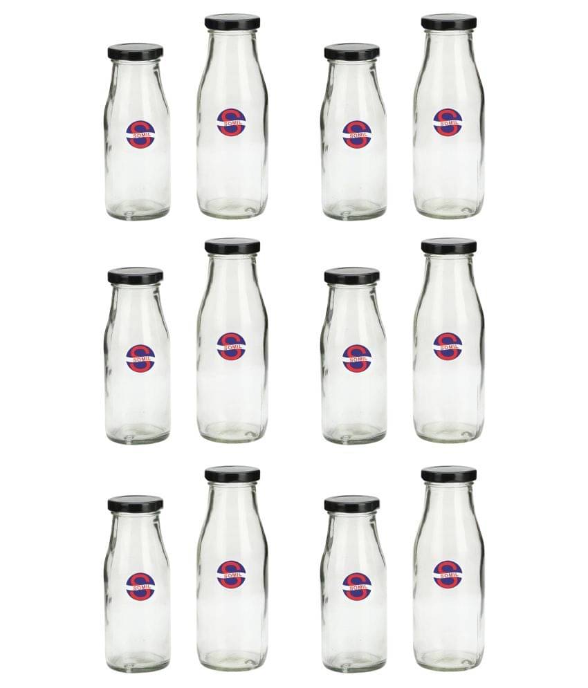     			Afast Glass Storage Bottle, Clear, Pack Of 12, 300 ml