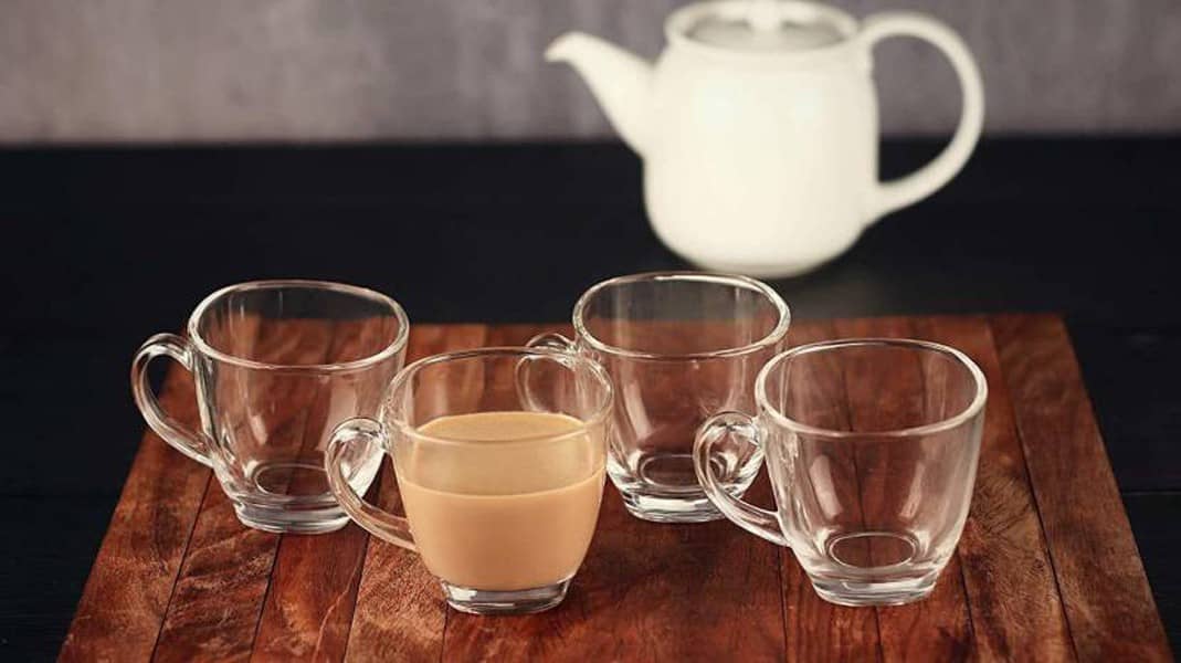 Afast Glass Tea, Coffee Cup Set, Transparent, Pack Of 4, 180 ml