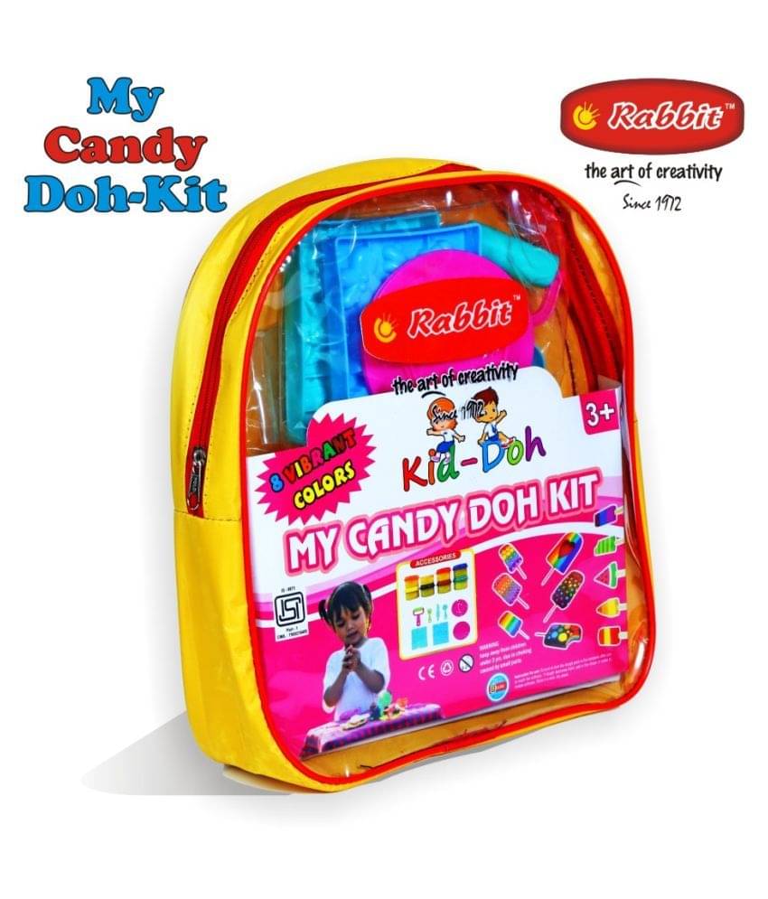     			My Candy Doh Kit| Kit includes 8 colorful dough+ 2 moulds+1 Knife + 1 Roller + 1 Fork + 1 Spoon + 2 Dishes + 1 Table Top|Safe & Non-Sticky|Play Doh Kit for Kids Girls|Play Doh Clay Set| Play Doh set with Shapes|Creative Kit for Kids|DIY Kits|