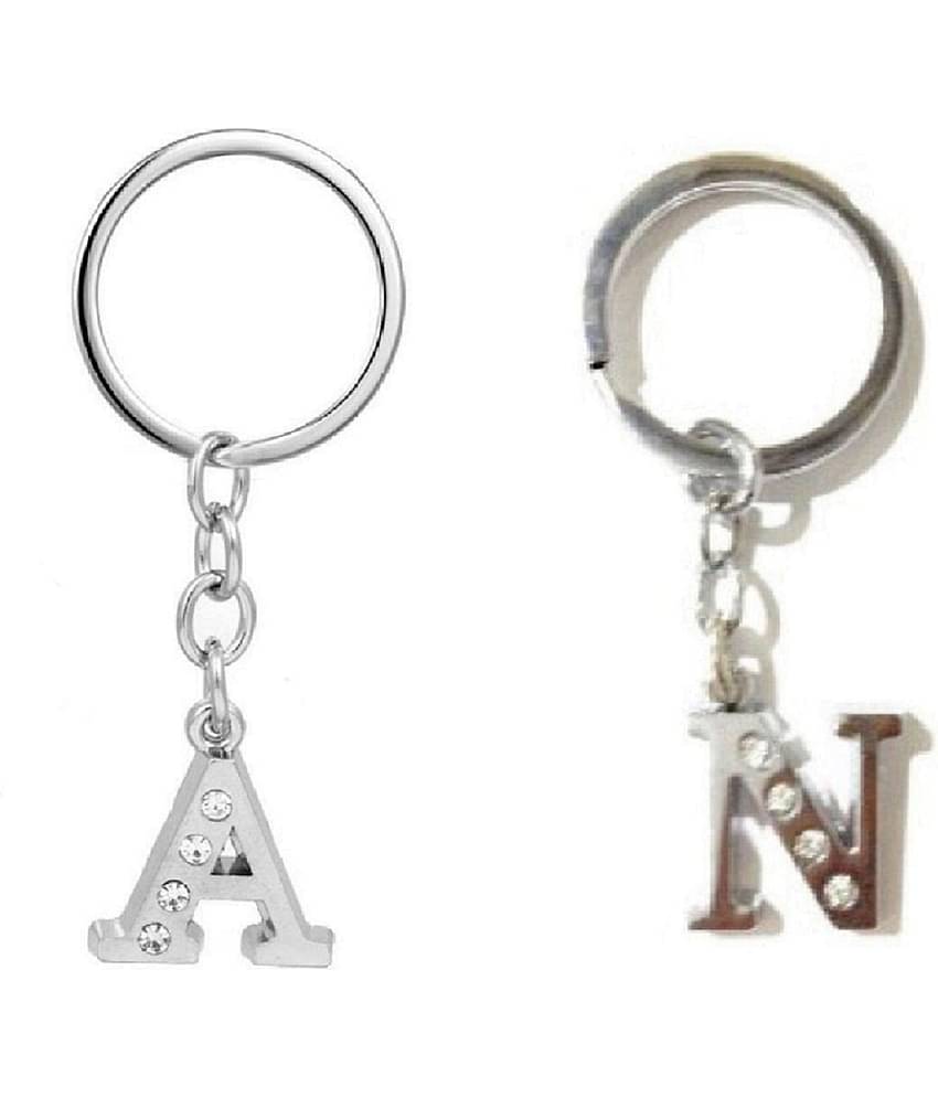 Americ Style Combo offer of Alphabet ''A & N'' Metal Keychains (Pack of 2)